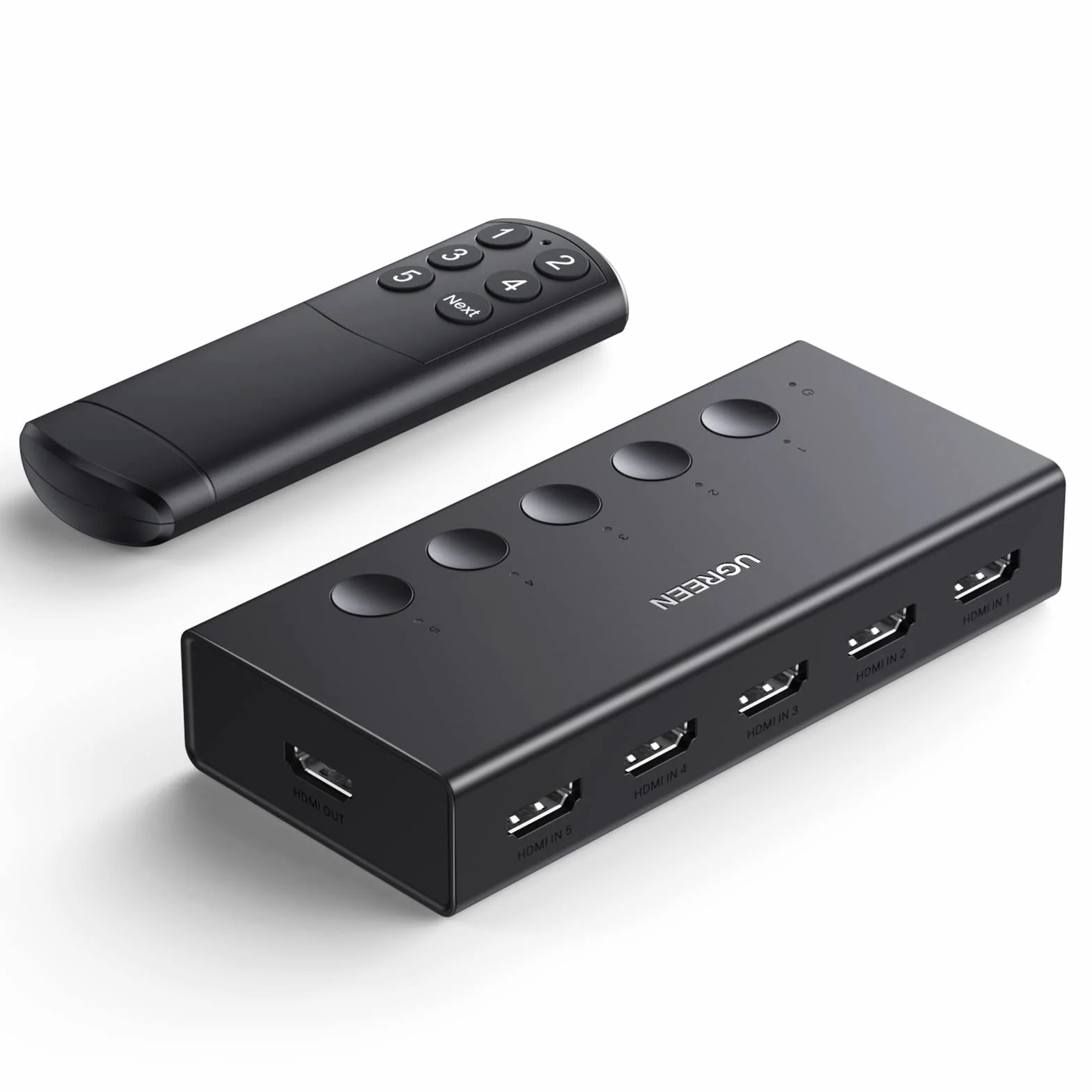 UGREEN HDMI Switch 4K 60Hz 5 Entrées 1 Sortie Commutateur HDMI 3D HDR CEC avec Télécommande IR Compatible avec PS5 PS4 Switch 2 Xbox One 360 TV Stick Box Chromecast Lecteur Blu Ray DVD Projecteur HDTV
