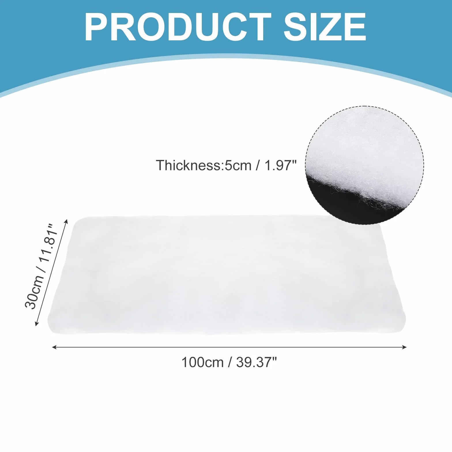 QUARKZMAN Ouate Acoustique pour Enceintes Fibre Polyester 100x30x5cm Ignifuge Absorbant Sonore Isolation Interieure Audio Amortissement DIY HiFi Remplacement pour Reparations Enceintes,