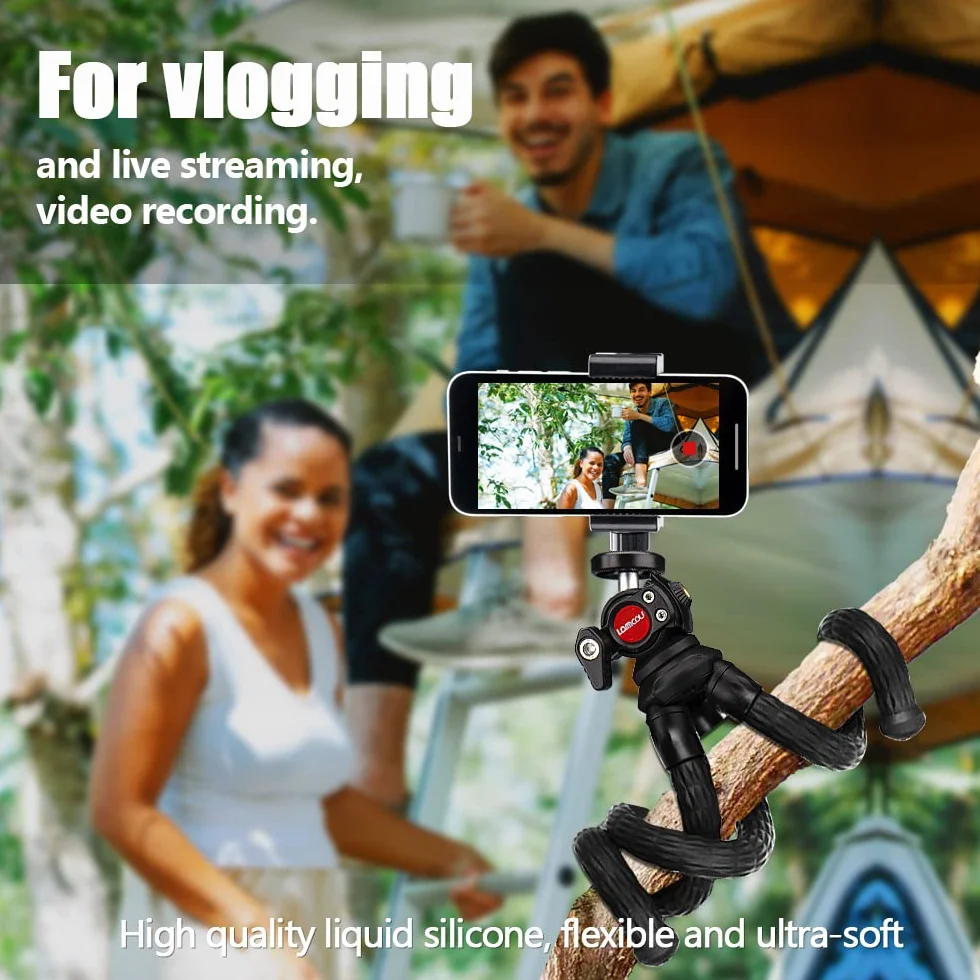 Lammcou Trépied Smartphone Flexible Mini Trepied Appareil Photo Go Pro Gorilla Octopus Trepieds Reflex Portable Voyage pour Vlogging Caméra DSLR Mini Tripod