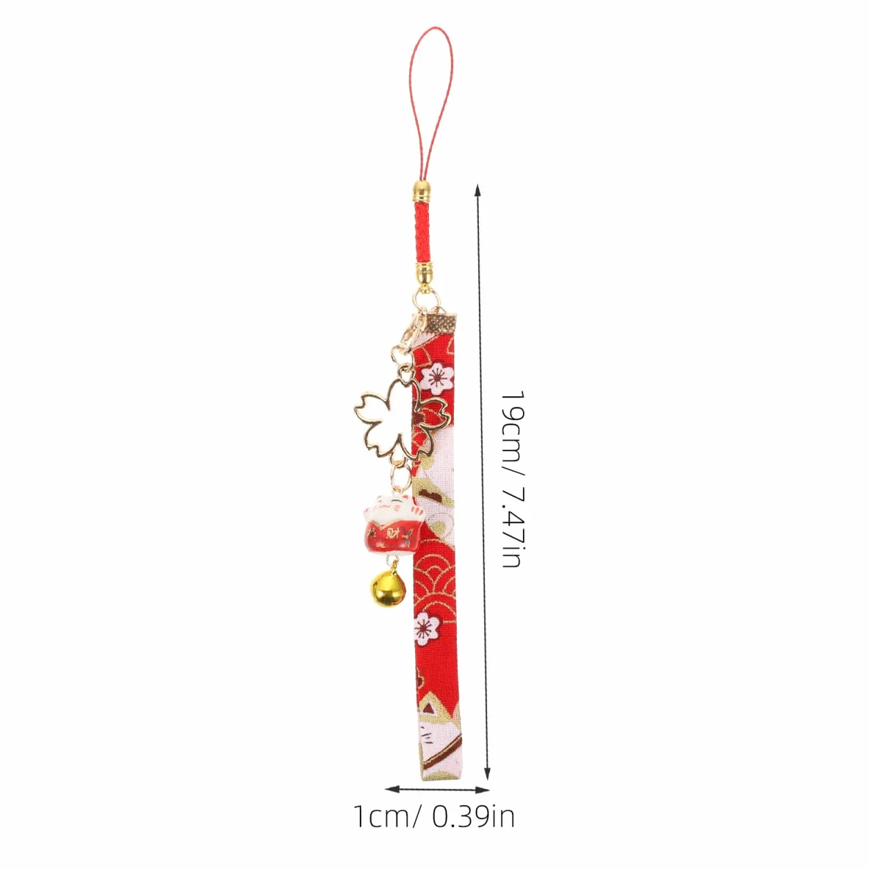 Lot de 2 Pendentifs Chat Fortune Clochette Japonaise pour Voiture Porte-clés Sac à Dos