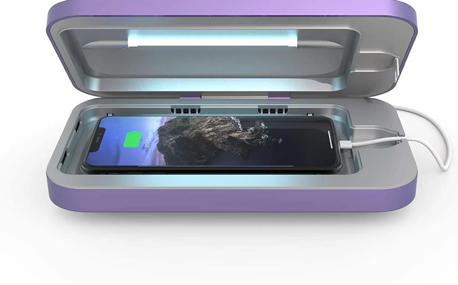 PhoneSoap 3 UV Désinfectant pour Smartphone Et Chargeur Universel | Désinfecteur De Lumière UV Breveté Et Cliniquement Prouvé | (Pervenche)