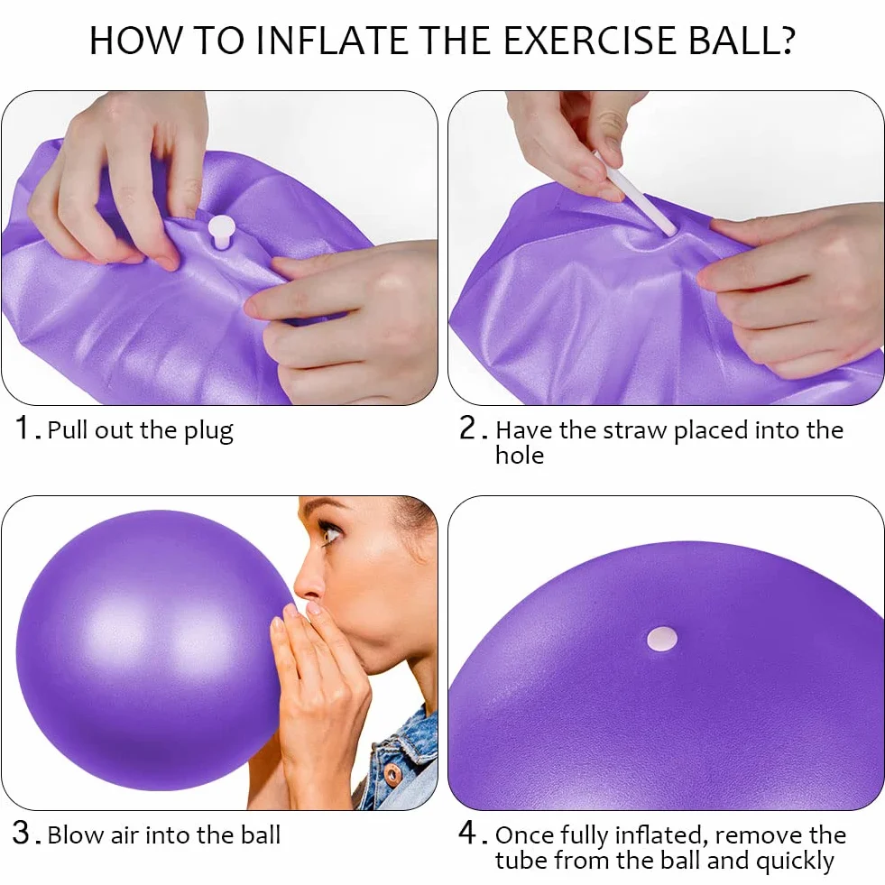 flintronic Pilates Ballon de Gymnastique 25cm Anti-Slip Fitness Ball Yoga Ball
