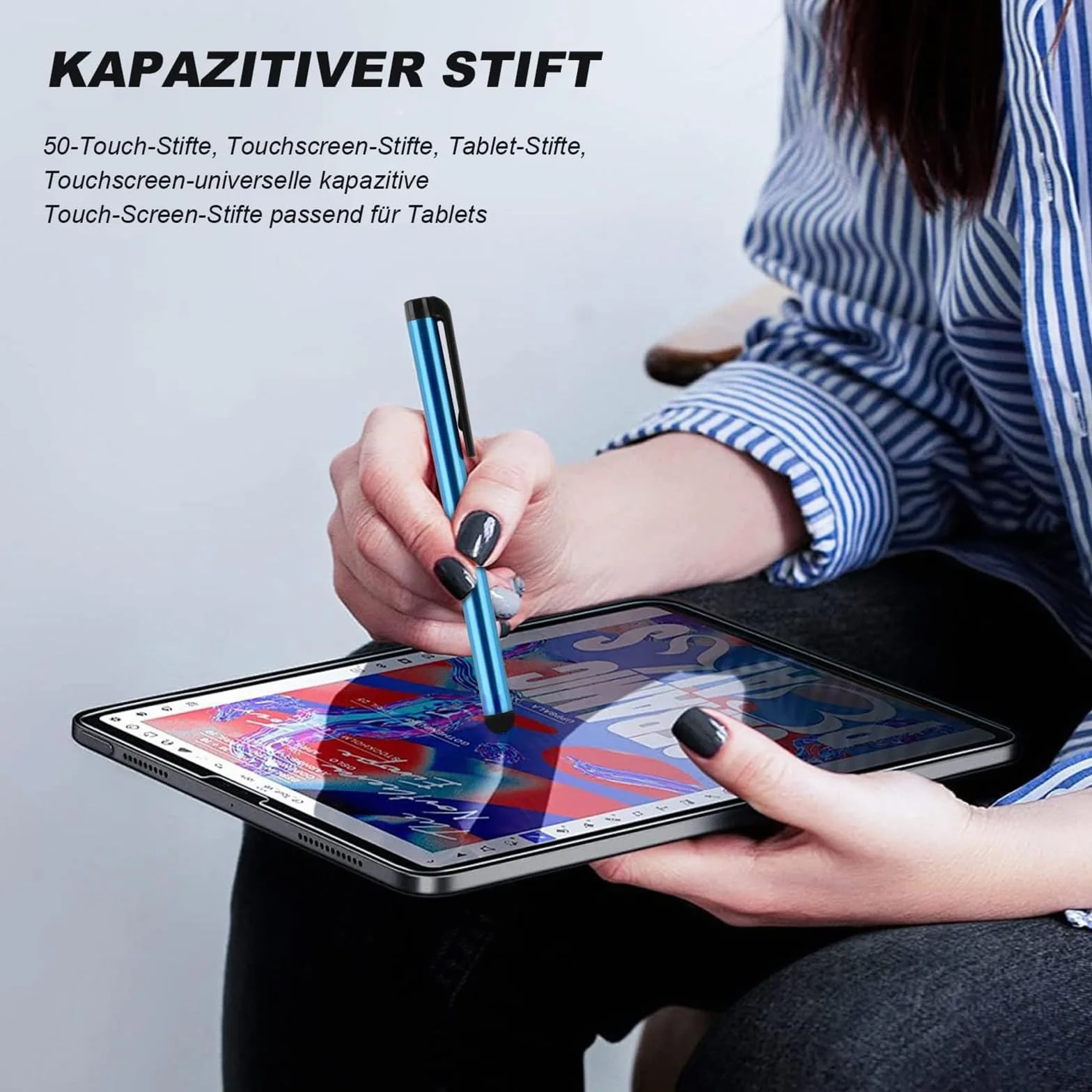 FYSL 50 Pièces Stylets Universels Capacitifs pour Écran Tactile, Stylet Stylo, Stylets Capacitifs pour Tablettes, iPad Mini, iPad Pro, iPad Air, Smartphones, Samsung Galaxy, Tous Téléphone Tablet