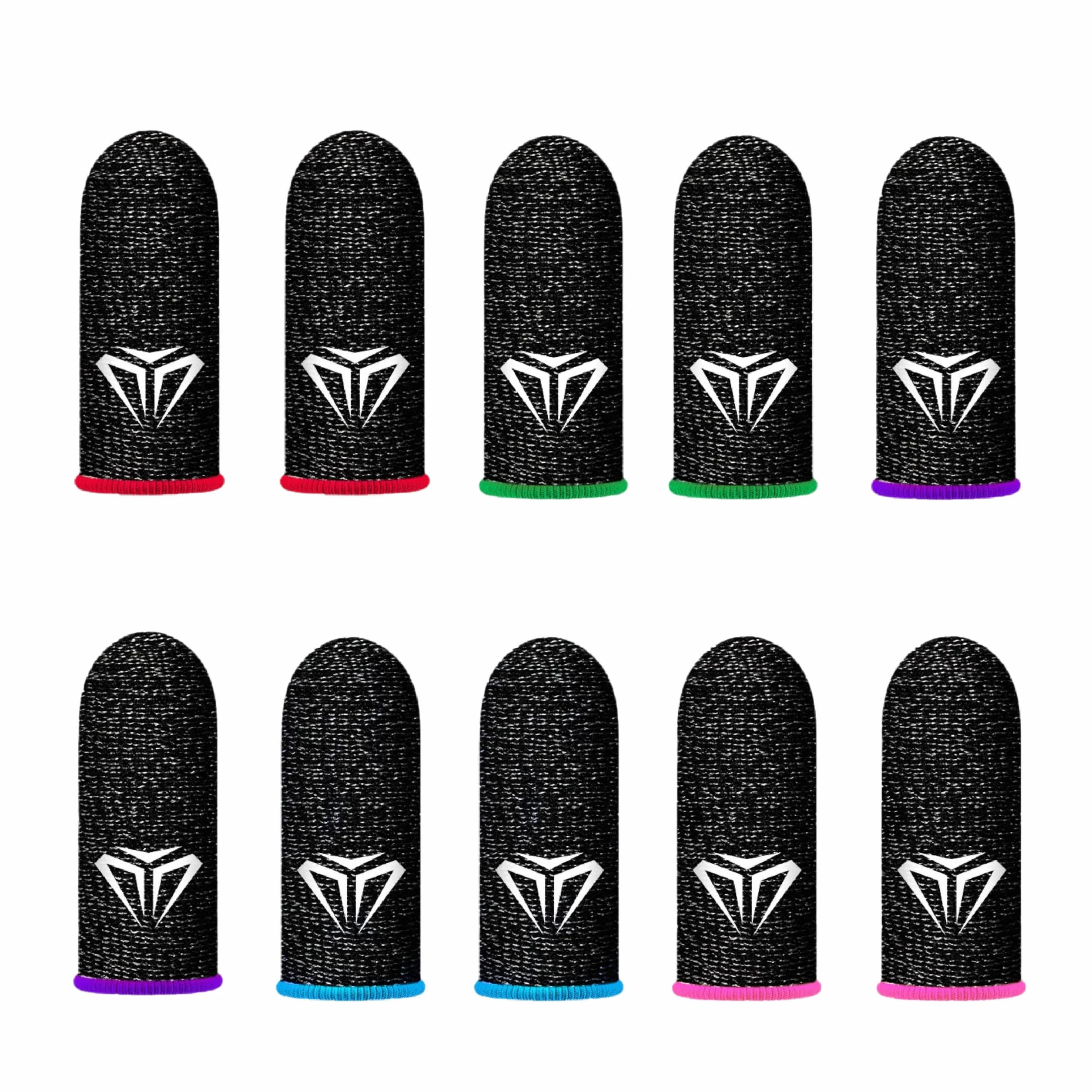 Lot de 12 Doigtiers pour Jeu Mobile, 6 Paires de Finger Sleeve Gaming Haute Sensibilité en Fibre Conductrice, Protège Doigt Anti-Transpiration Respirant pour Tous Écrans Tactiles, Accessoires Gaming M