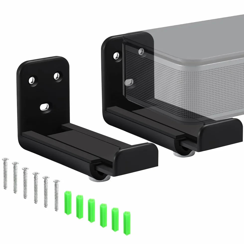 Support Mural Universel pour Barre de Son Compatible avec Samsung/Bose/LG/Sony/JBL/Sonos/Vizio et Plus Profondeur Réglable 85mm-135mm Charge Jusqu’à 20kg