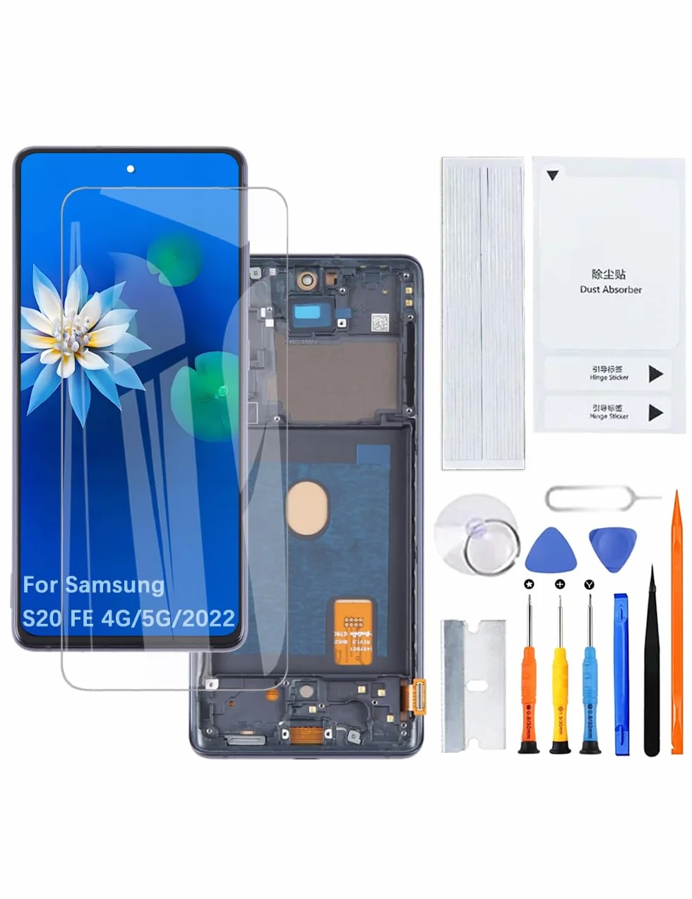 H&LYCYJ Écran d'affichage pour Samsung Galaxy S20 FE 4G/5G/2022 TFT G780F G780F/DSM G780G écran LCD de remplacement kit d'assemblage (noir avec cadre, sans empreintes digitales)