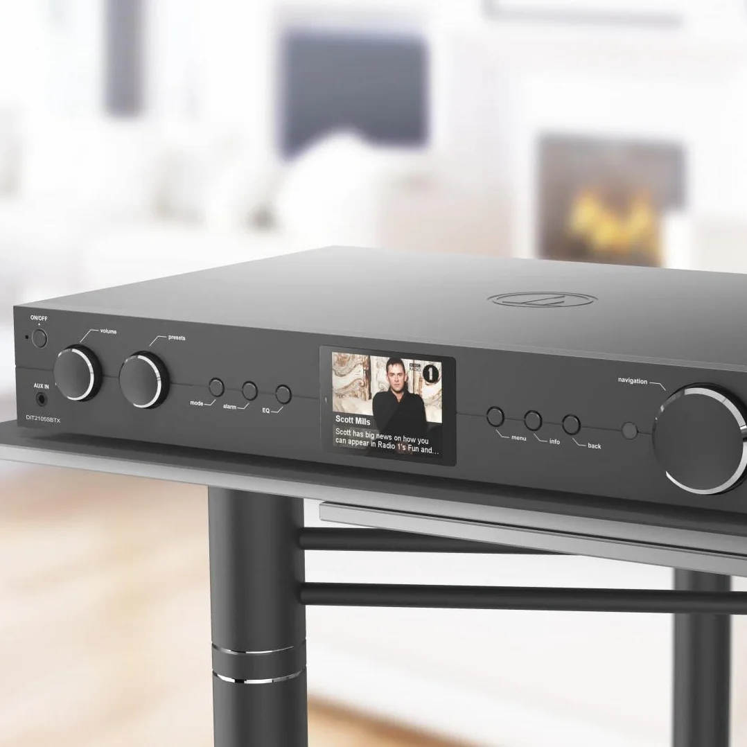 Hama iTuner Hi-FI DIT2105SBTX Dab+ Bluetooth (Tuner Internet Radio FM Dab, Tuner HiFi, Radio numérique, RX/TX, WiFi, Spotify Connect, Amazon Music, App UNDOCK, Port USB, télécommande) Noir