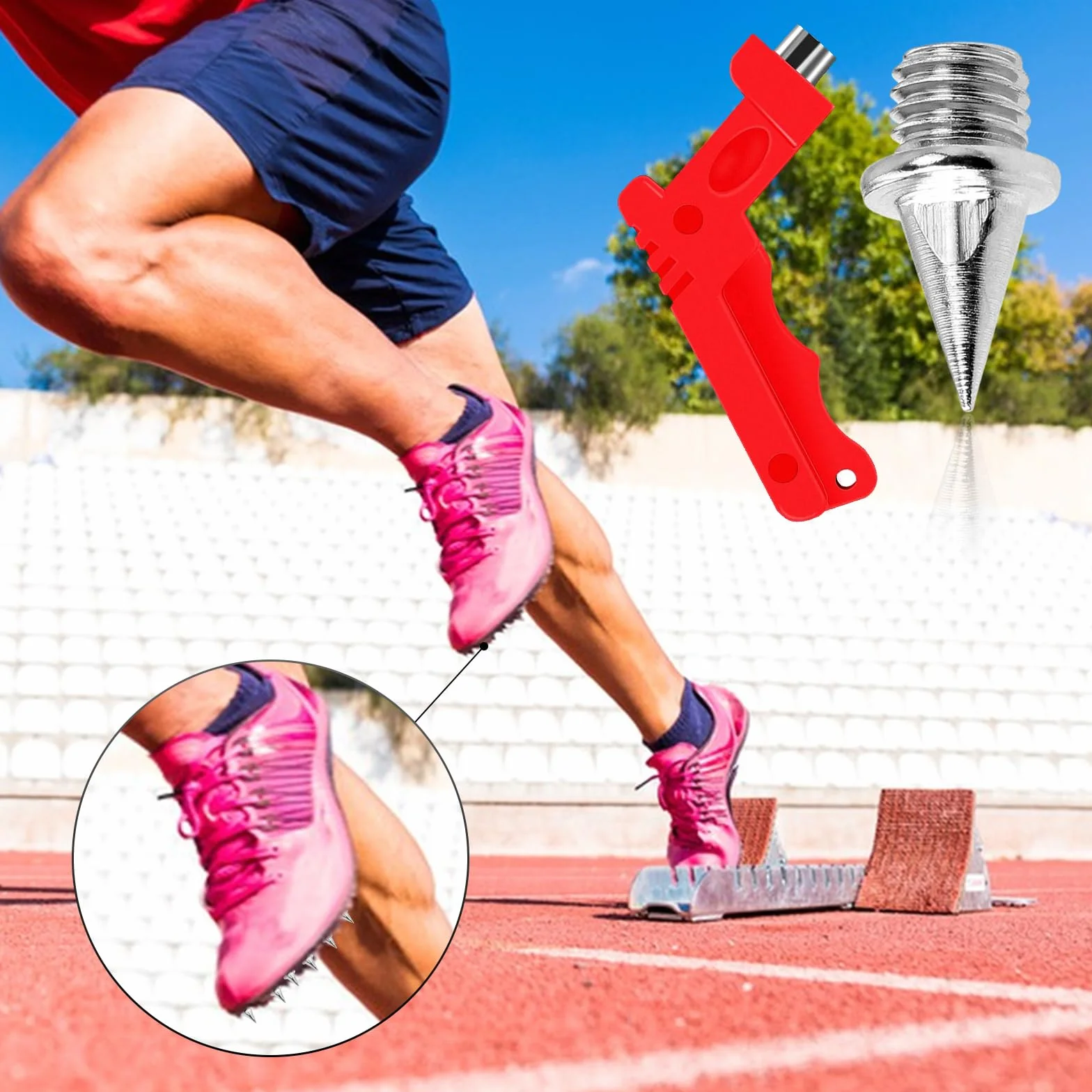 Pointes de Piste 7mm Inoxydable avec Clé Athlétisme Cross Track Spikes Remplacement Chaussures Piste