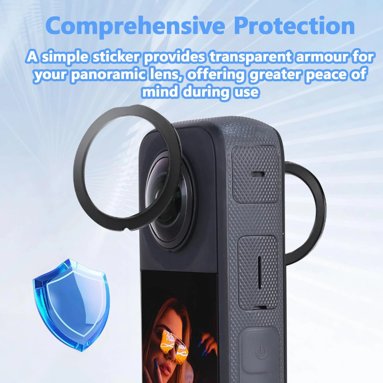 Protecteurs de Lentille Panoramique pour Insta360 X3, Protège Objectif en PC Double, Lentilles de Protection Insta 360 X3 Accessoires, Anti-Rayures et Anti-Poussière, Facile à Installer