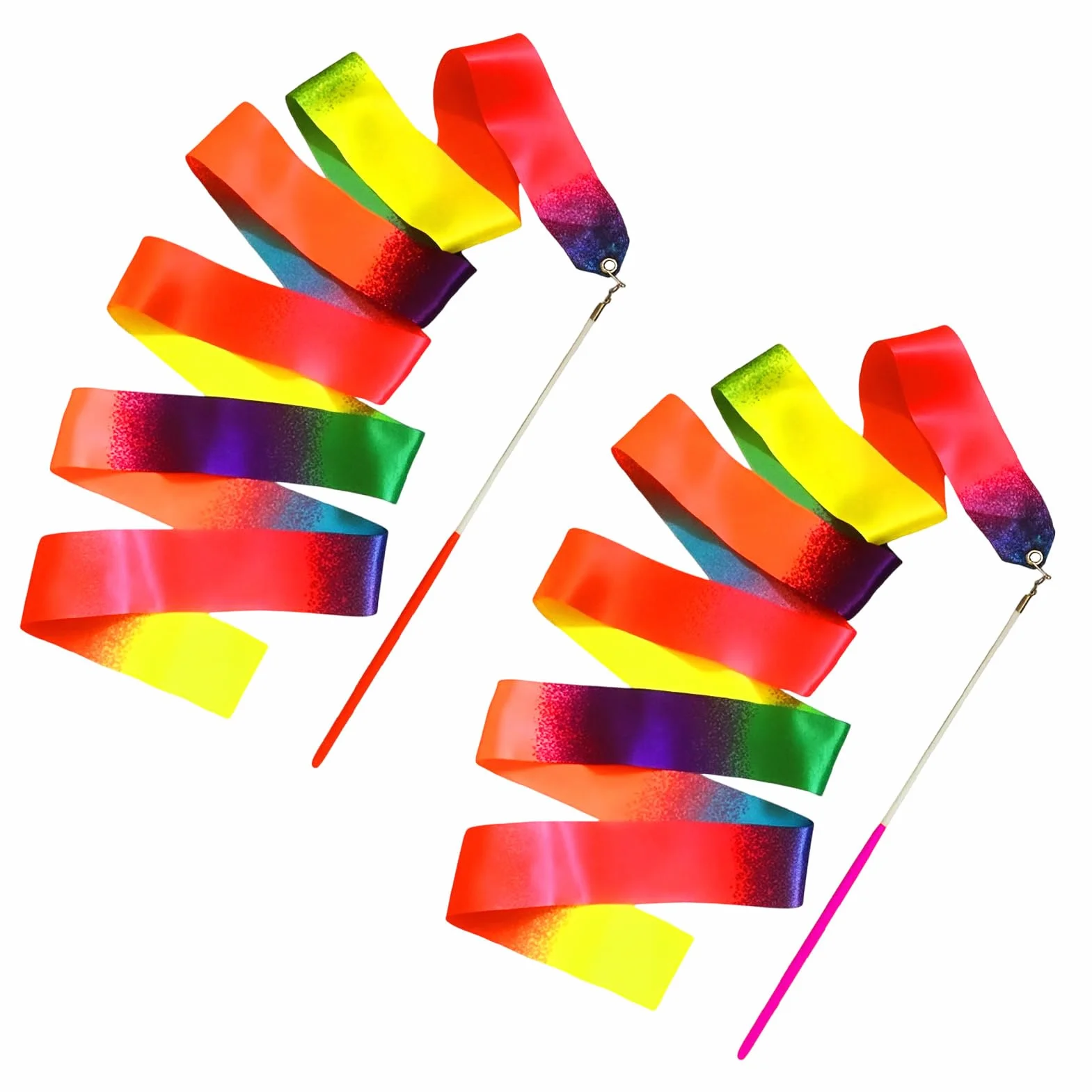 Ruban GRS Enfant 2 Pièces 2m - Ruban Gymnastique pour Danse et Entraînement Sportif