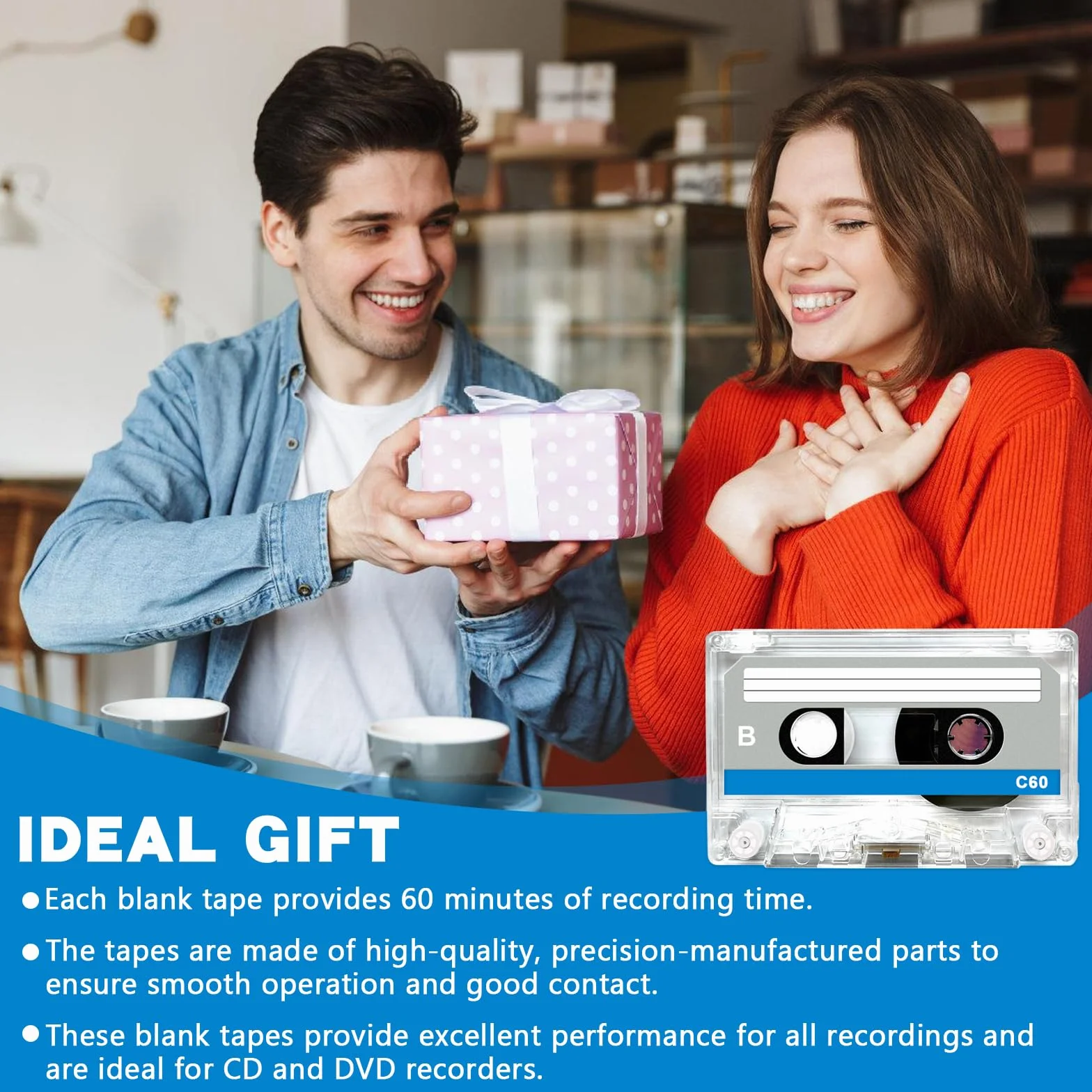 Cassettes Audio Vides 60 Minutes Faible Bruit 10 Pièces