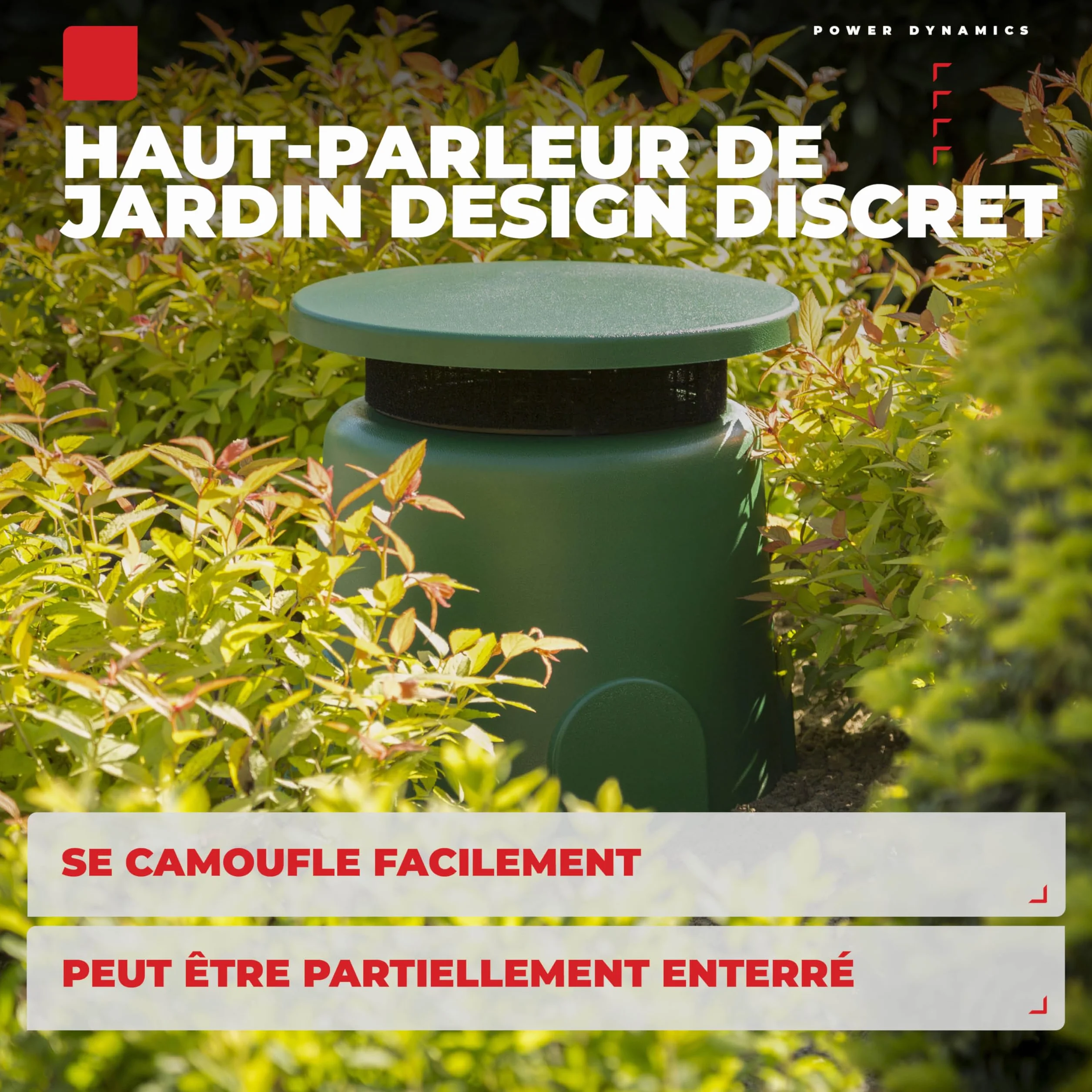 Power Dynamics GS640 - Enceinte Extérieure 100V 40W 6,5″ - Sonorisation Jardin, terrasse & Zones publiques, Installation discrète ou Semi-enterrée
