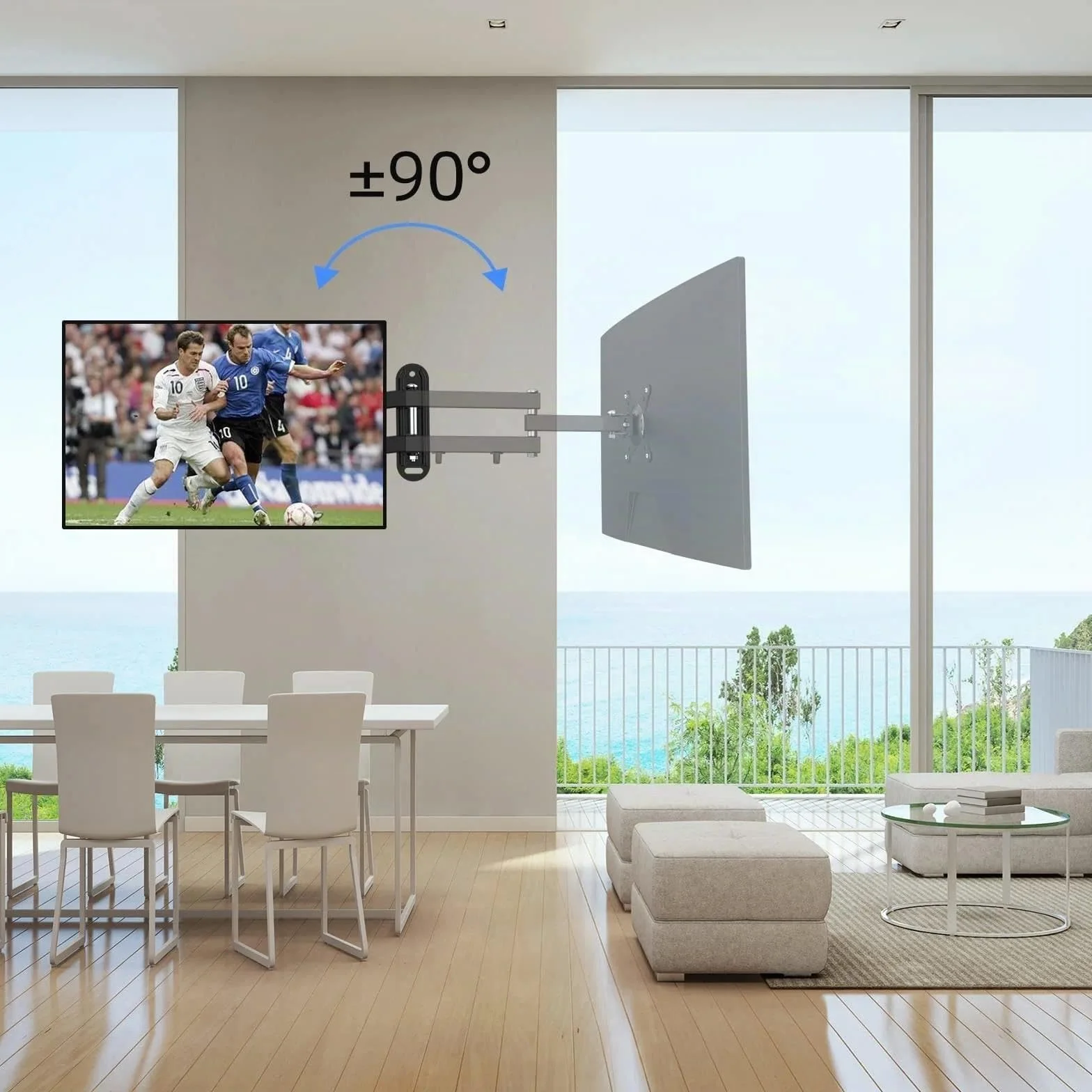 suptek Support TV Mural pour Moniteur et Télévision Plat/Incurvé de 15-32 Pouces, Rotation à 360° Inclinaison 20°, VESA 75x75 / 100x100mm jusqu'à 13 kg, Support Mural TV, Noir, MA2720