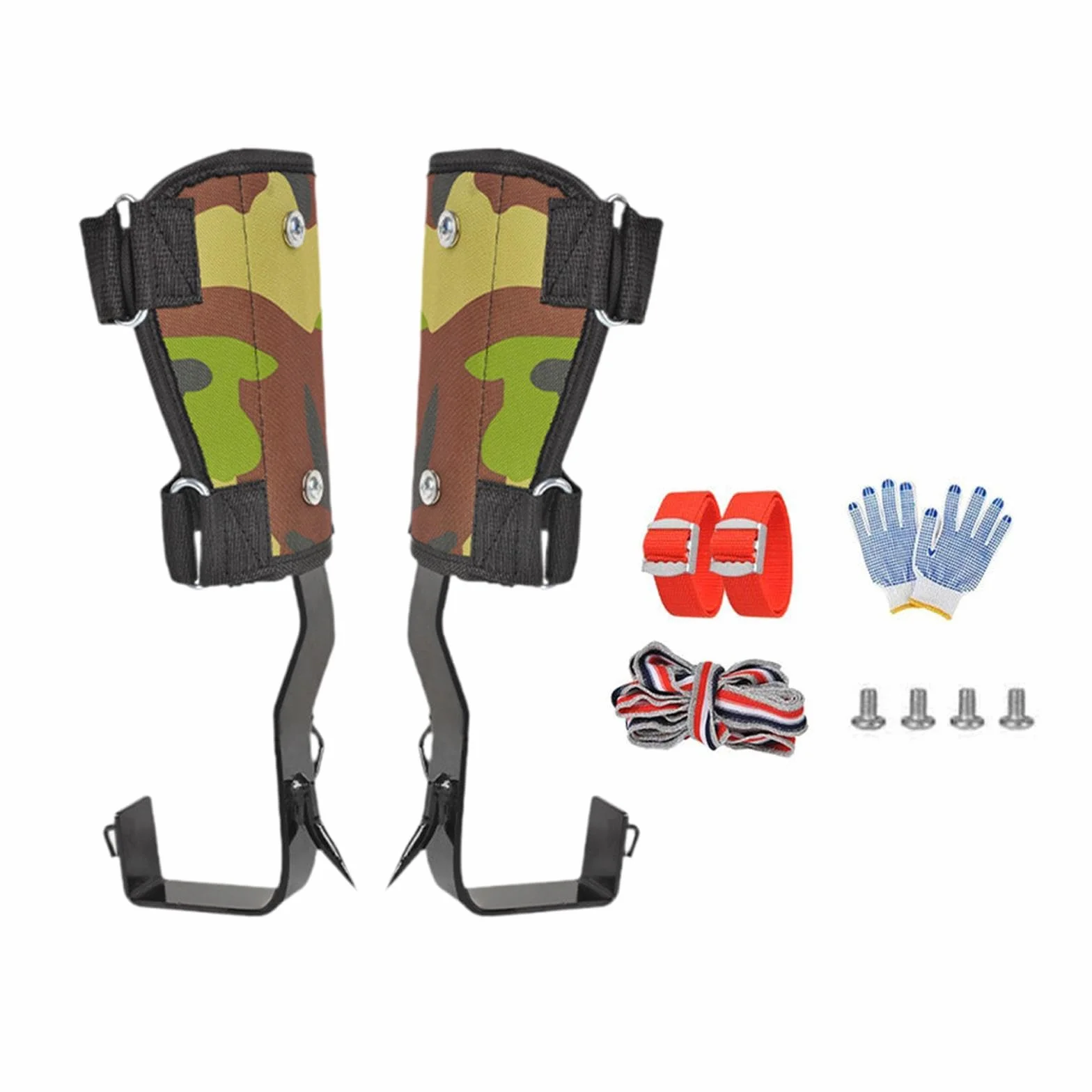 Pointes d'escalade d'arbre Crampons d'Arboriste Griffes d'Élagage en Acier Robuste avec Sangles Réglables
