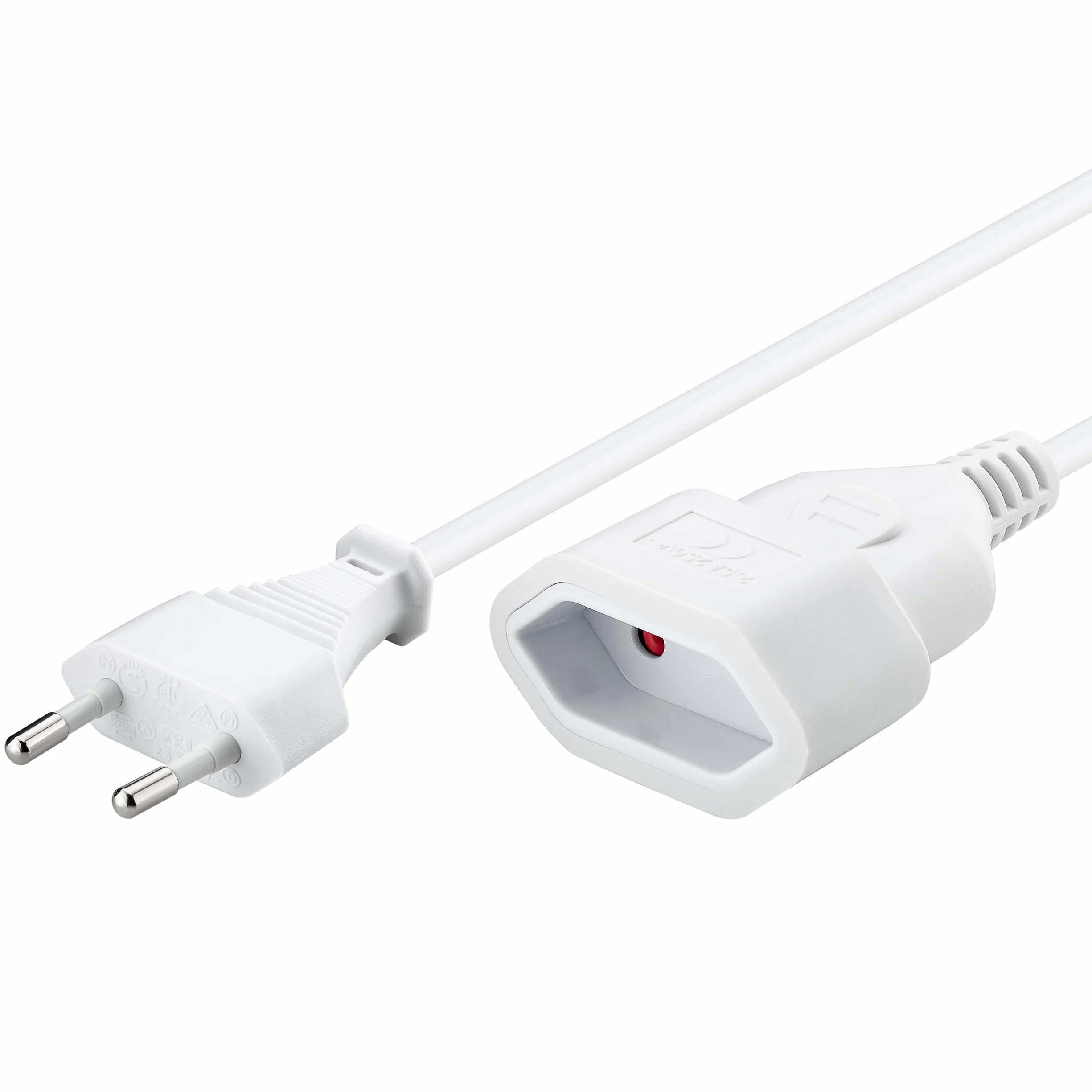 Goobay Câble d'alimentation Rallonge 2m 250V 0.75 mm² Blanc