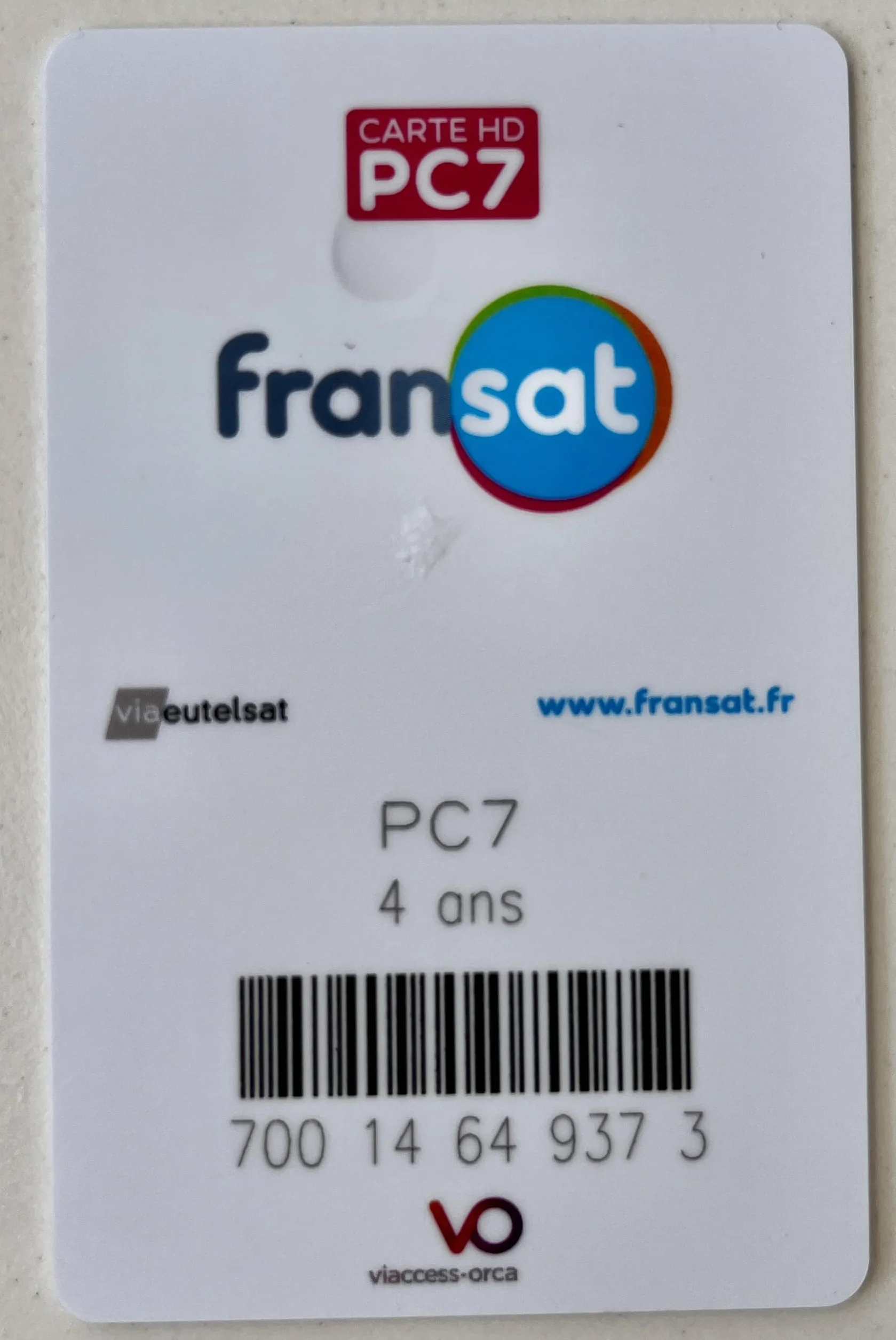 Carte FRANSAT PC7 HD - VALIDE 4 Ans + Porte-Cartes en Aluminium avec Blocage RFID