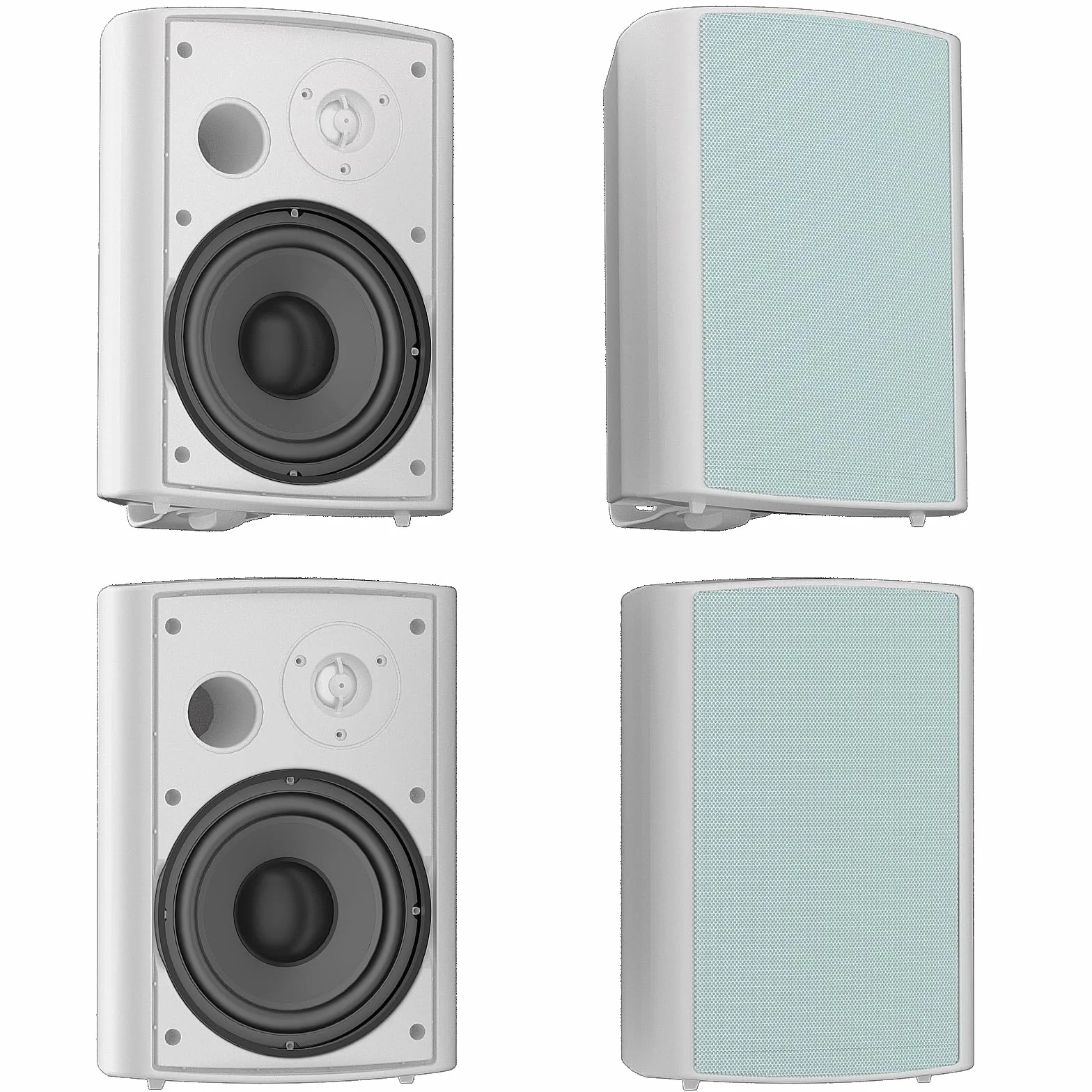 Herdio 800W 6,5 Pouces Enceinte d'Extérieur passifs, étanche Enceintes d'extérieu, Parleur imperméable à l'eau, Haut-Parleur murales stéréo Patio Mural avec Basses puissantes(4 Blanc)