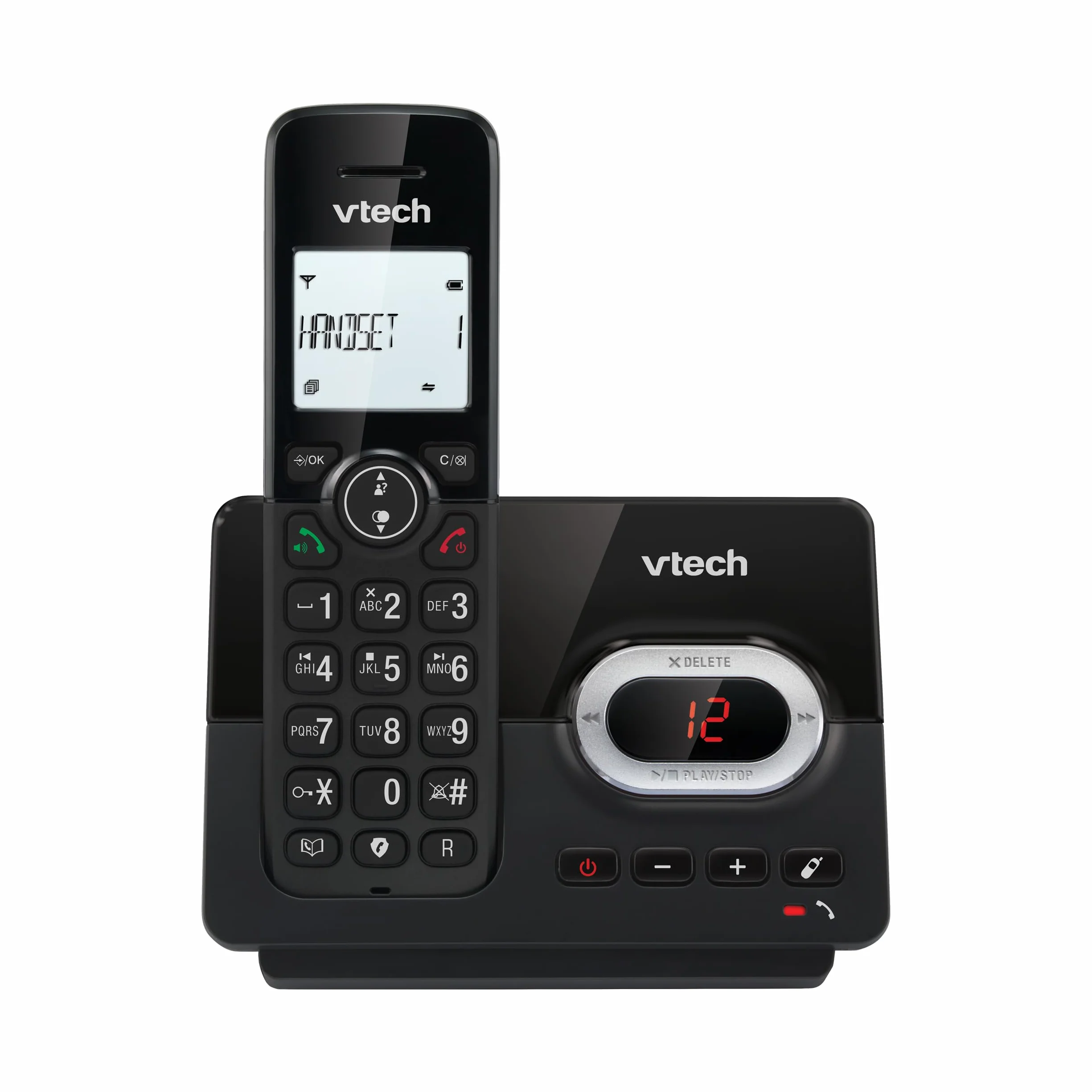 VTech CS2050 Téléphone sans Fil avec Répondeur, Mode Eco+, Blocage d'Appel, Mains Libres, Grosses Touches, Noir
