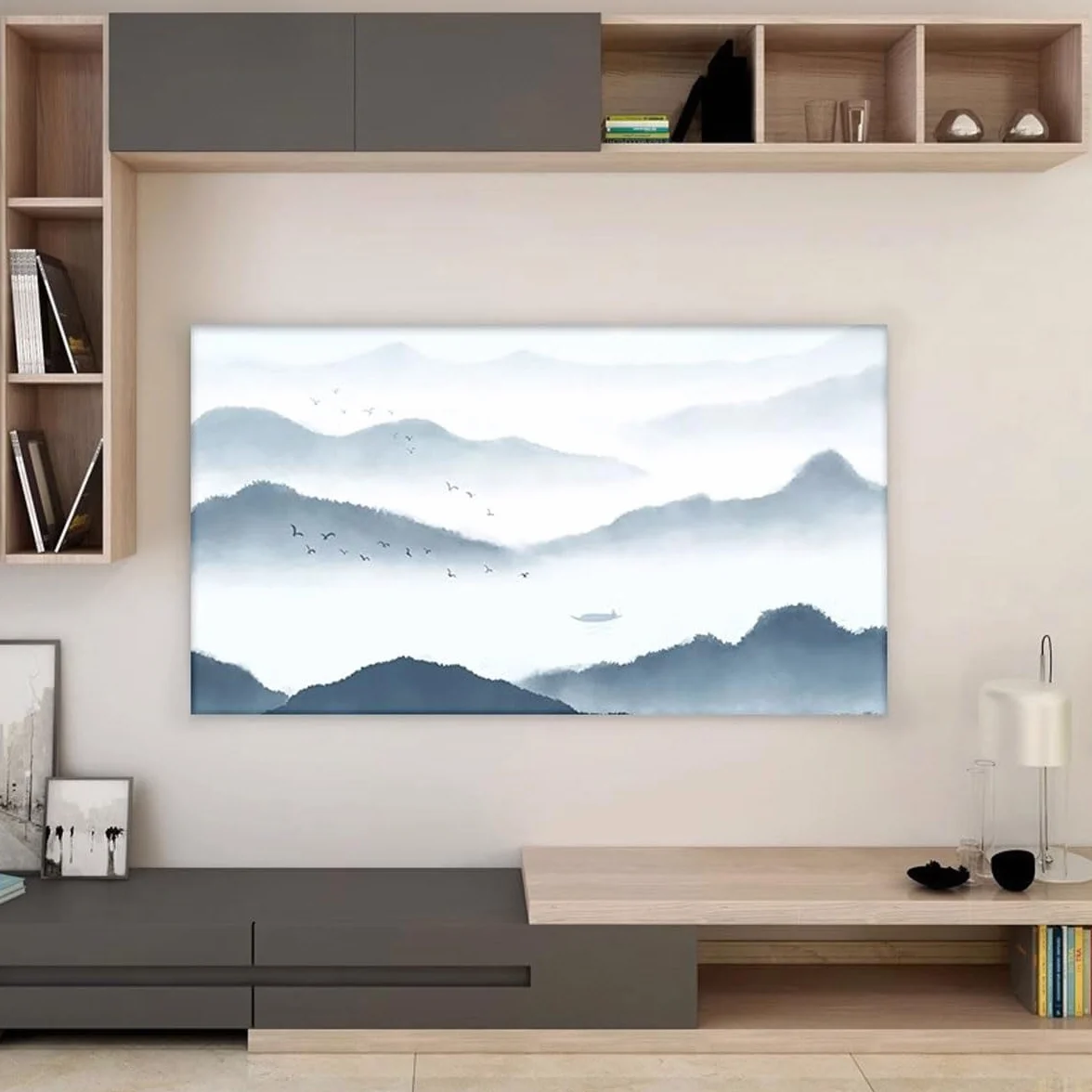 Couverture de Protection d'Écran pour TV LED LCD Moniteur 55-60 Pouces Tissu Élastique Mural Imperméable