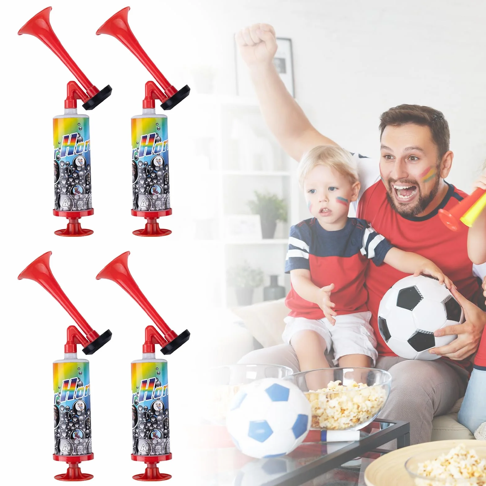 Airhorn Handheld Tröte Horn Laut Hupe Wiederverwendbare Fanfare Druckluft Tröten Anfeuern Fußball Partys