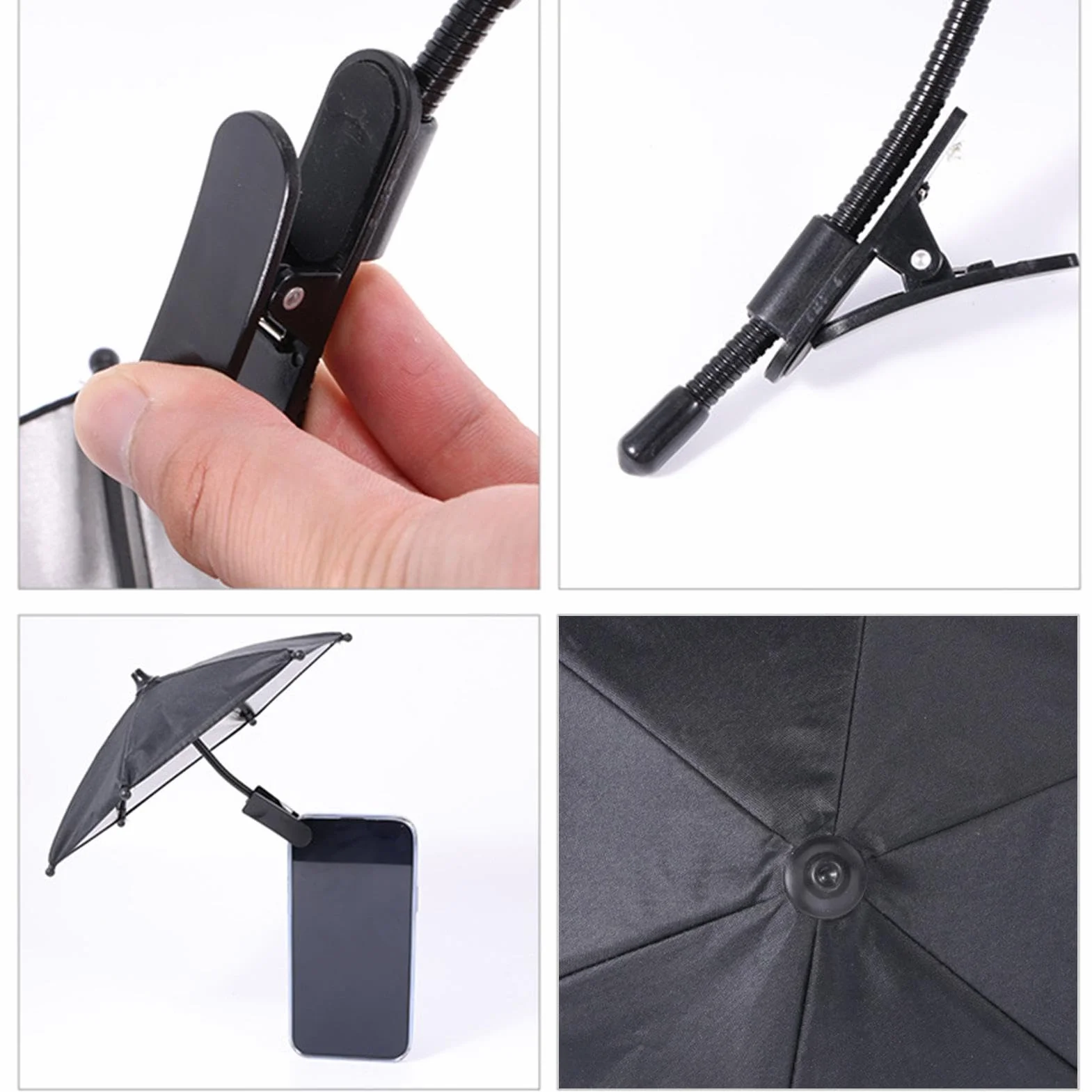 Parapluie de téléphone – Parapluie de téléphone de Plage, Pare-Soleil de téléphone bloquant l'éblouissement | Support de Parapluie de téléphone Pare-Soleil Noir, pour Voyage, extérieur
