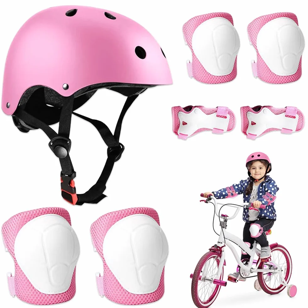Casque Vélo Enfant Set Protection 5 en 1 Roller Skateboard Trottinette Garçons Filles 3-11 Ans