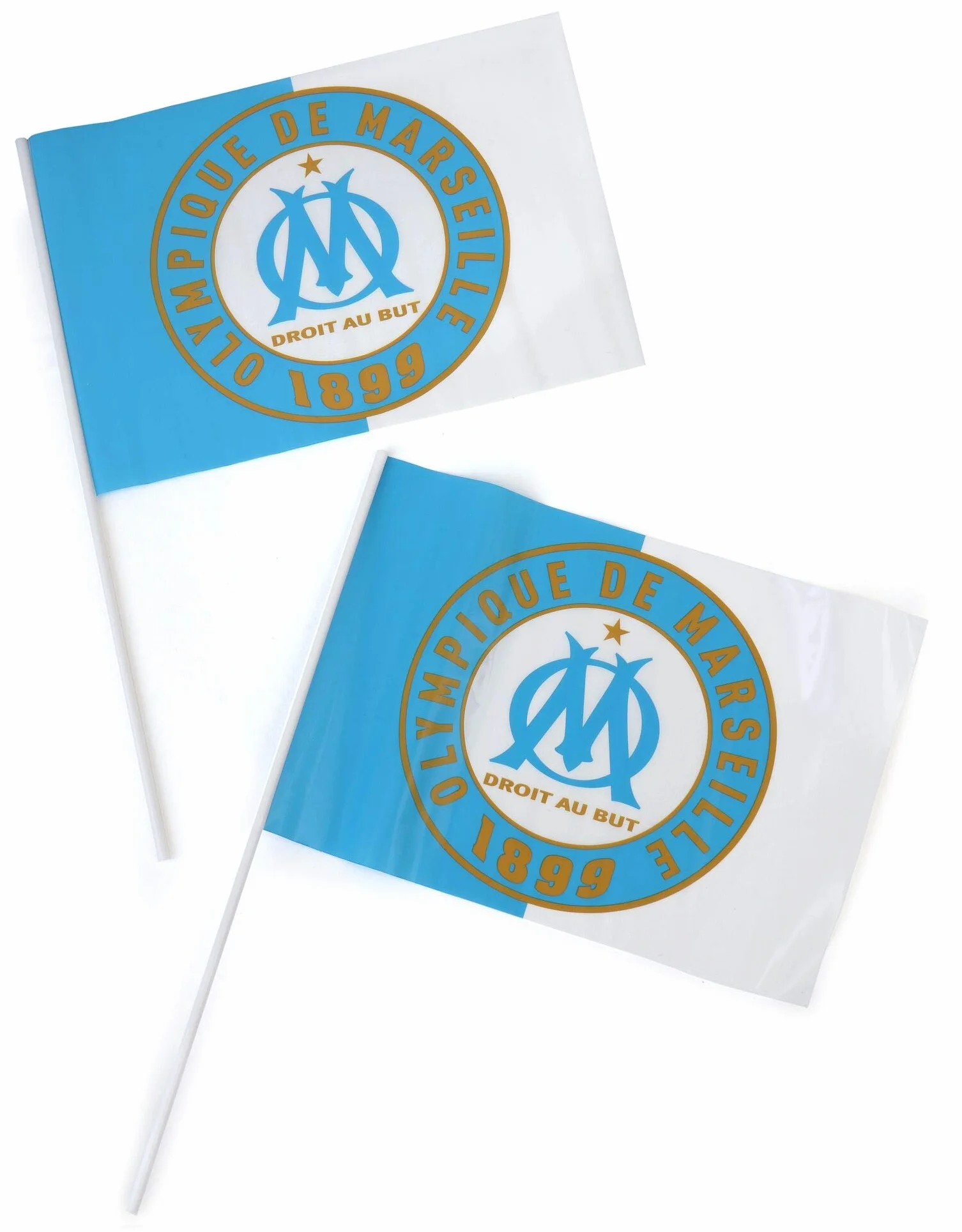 OLYMPIQUE DE MARSEILLE Om Drapeau Logo Collection Officielle Taille 21 x 30 cm