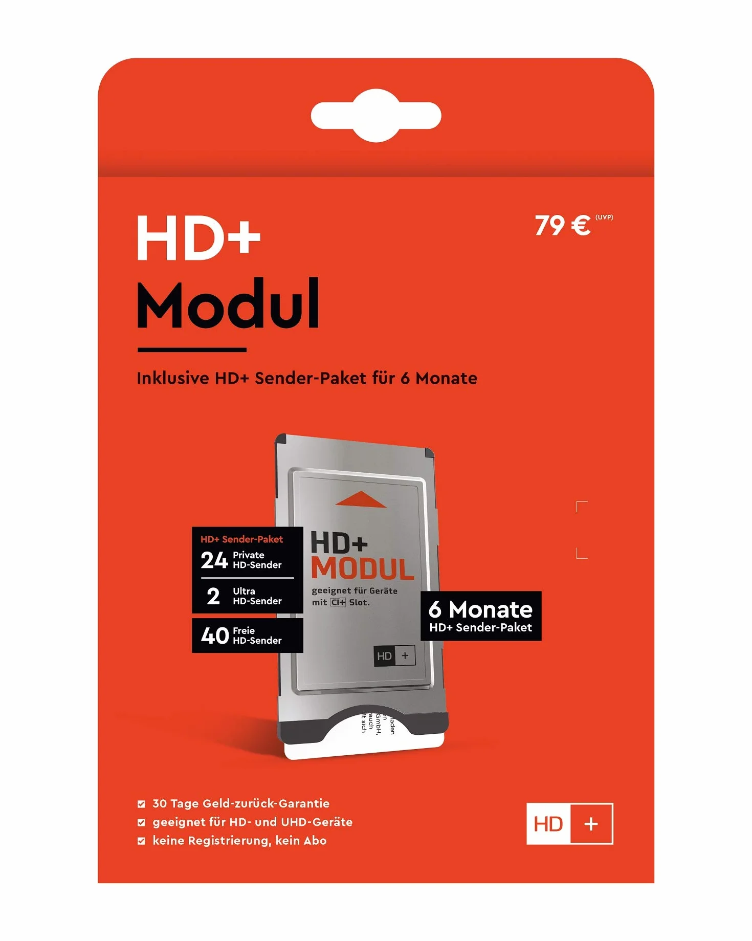 CI+ Modul inkl. HD+ Karte für 12 Monate HD+ Programme (nur für Sat-Receiver und Fernseher mit CI+ Schnittstelle)