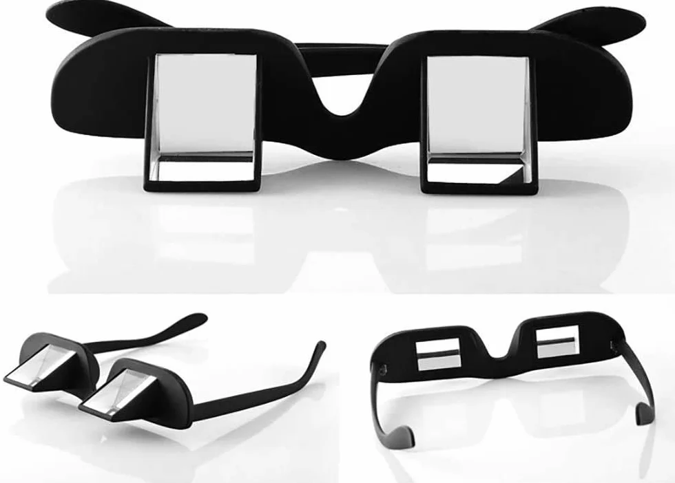 OKCSC Lazy Glasses 90° Laying Down Prism Glasses Horizontal Bed Reading Glasses High Definition for Reading Watching TV Phones -Small
