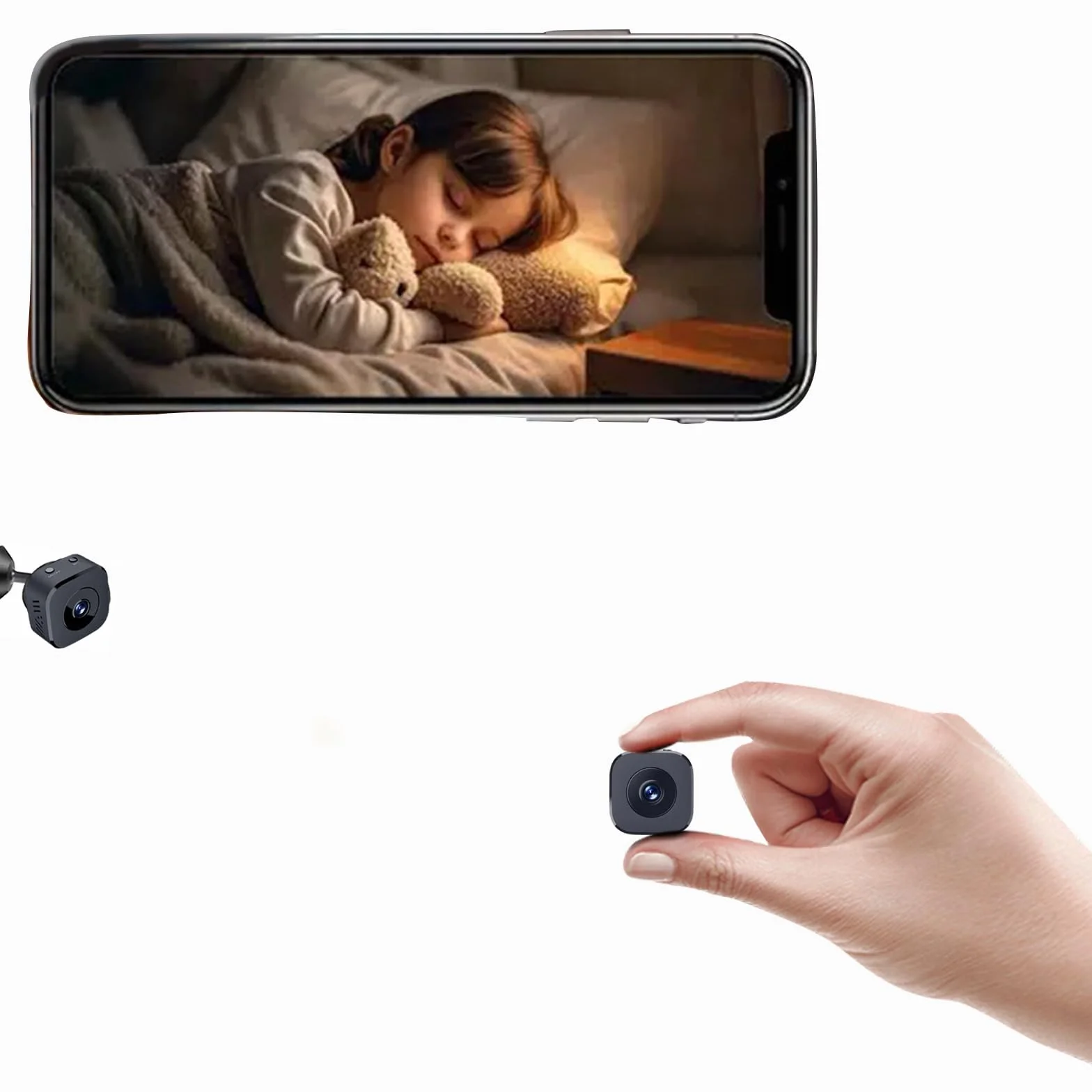 Mini Caméra Espion WiFi sans Fil 1080P Petite Détection de Mouvement Surveillance Invisible 2.4GHz