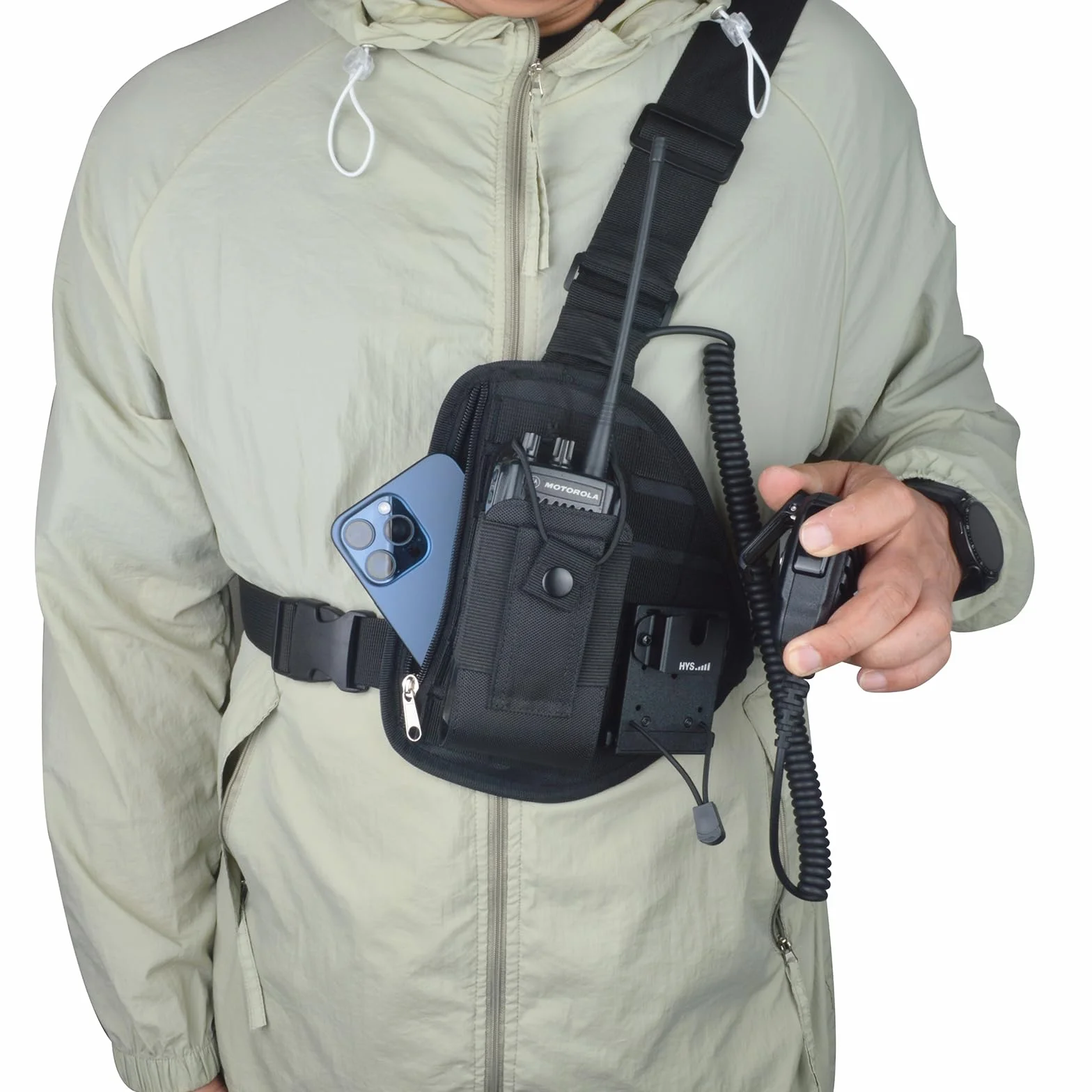 Pochette Molle Universelle, Support en Nylon avec Système Molle, Sac de Poitrine Molle pour Extérieur, Militaire, Équipement de Randonnée