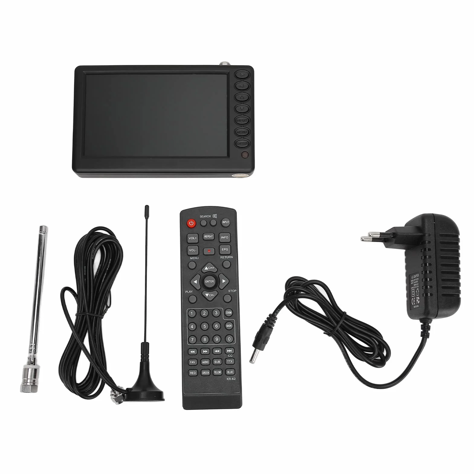 Zunate TV Numérique Portable HD 1080p 5 Pouces ATV Radio FM