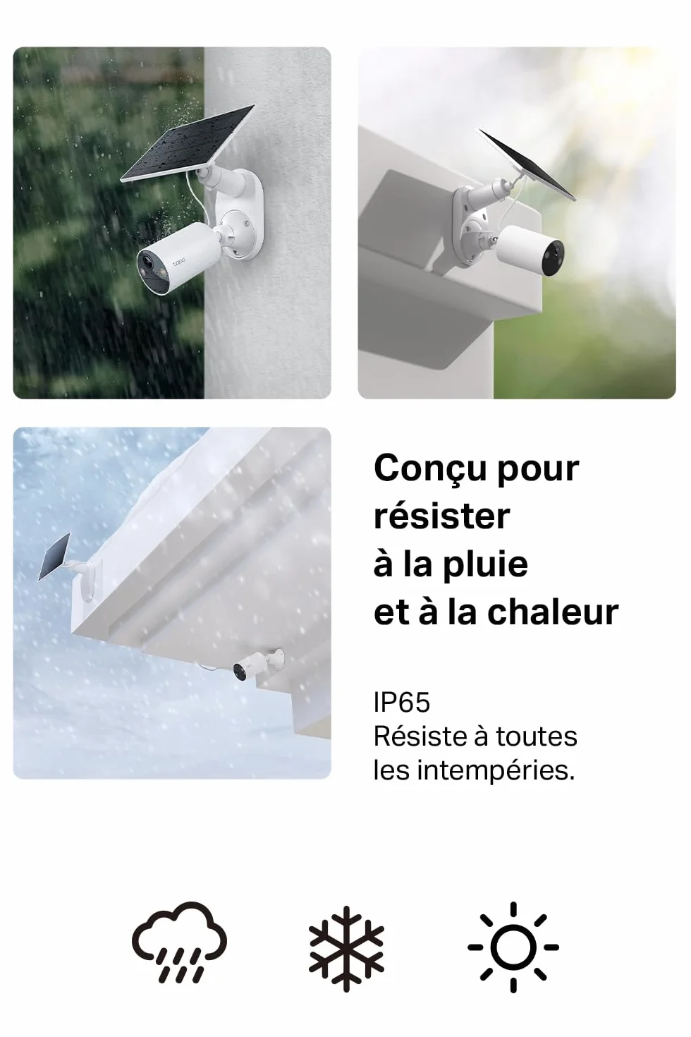 Tapo C410 KIT 2K(3MP) Caméra de Surveillance WiFi Extérieure sans Fil Solaire, IP65 Etanche