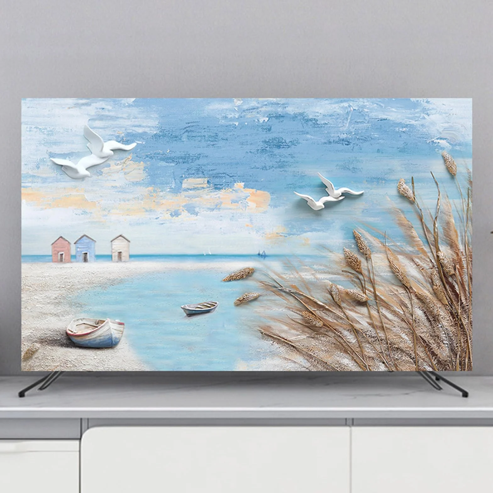 Housse TV Anti-Poussière Tissu Élastique Protection Écran 32-80 Pouces 75 Pouces