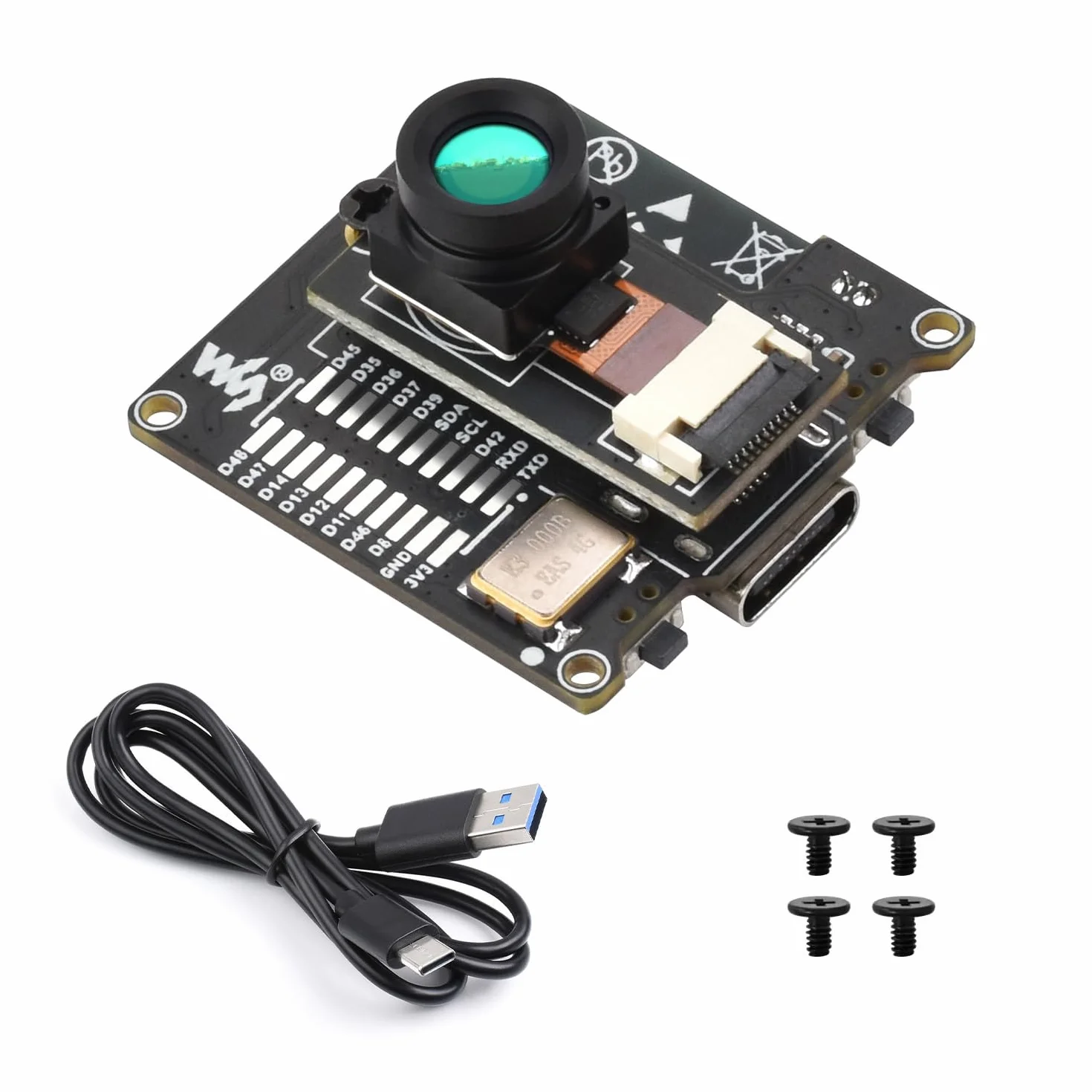 Waveshare ESP32-S3 Infrared Wireless IR Thermal Imaging Camera Module, Type-C Port, 80x62 Array Pixels Basic Version 45 ° Field of View Angle