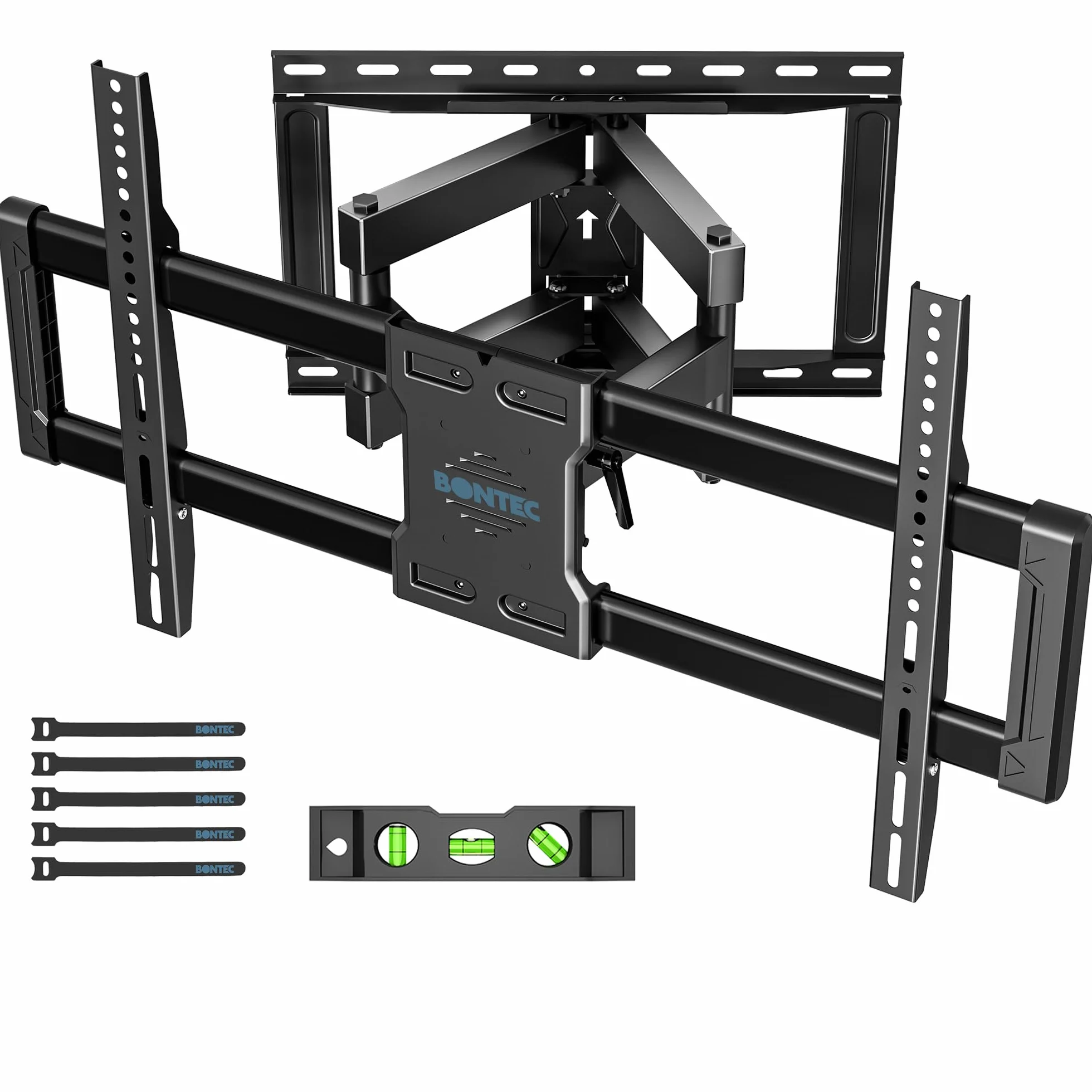 BONTEC Support TV Mural Articulé 37-85 Pouces, Support Mural TV Pivotant Inclinable, Bras Double 68-420mm, Jusqu’à 60kg, VESA 200x100-600x400, pour Écran Plat ou Incurvé