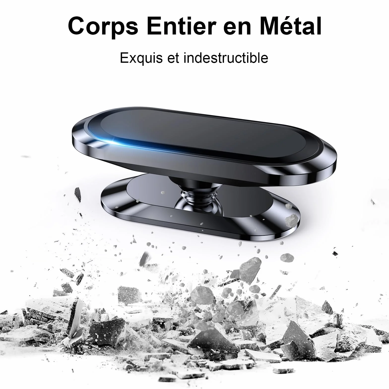 Coolpow Support Telephone Voiture Magnetique 【Lot De 2】Aimant Telephone Voiture【360°】Porte Telephone Voiture Portable Aimanté Adhésif Accessoire Voiture pour iPhone 17 Pro Max 16【avec Plaque de métal】