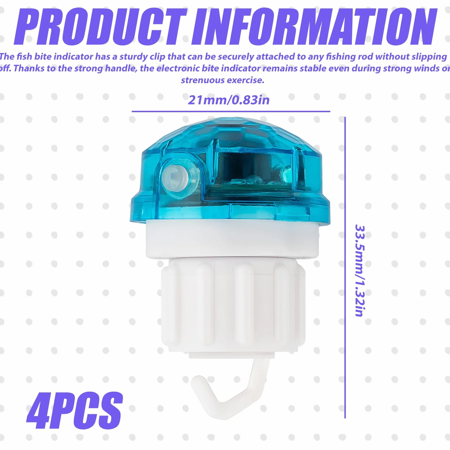 Détecteur de touche électronique LED 4 pièces avec capteur de mouvement pour pêche