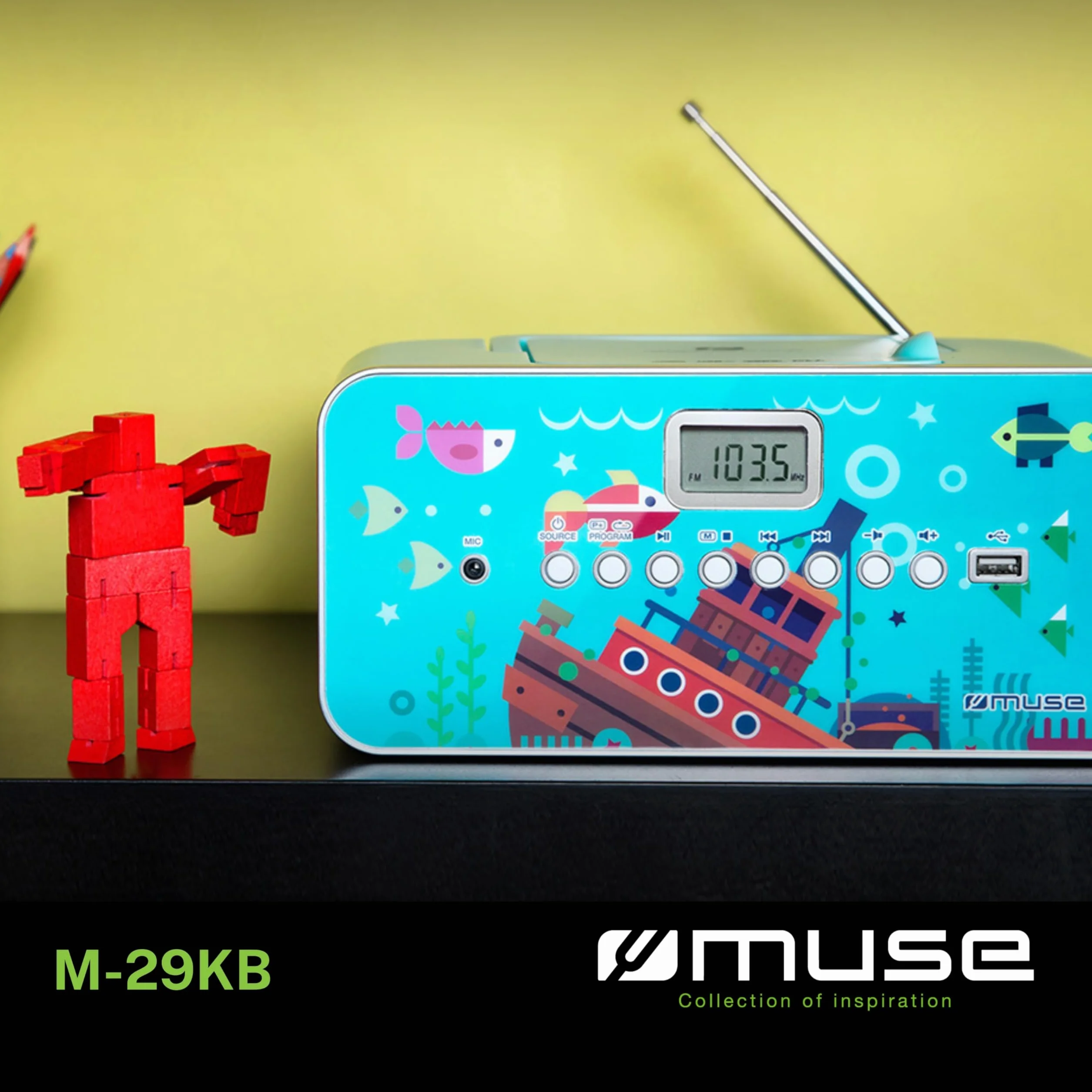 Muse M-29 KB Radio CD/MP3 Multicolore