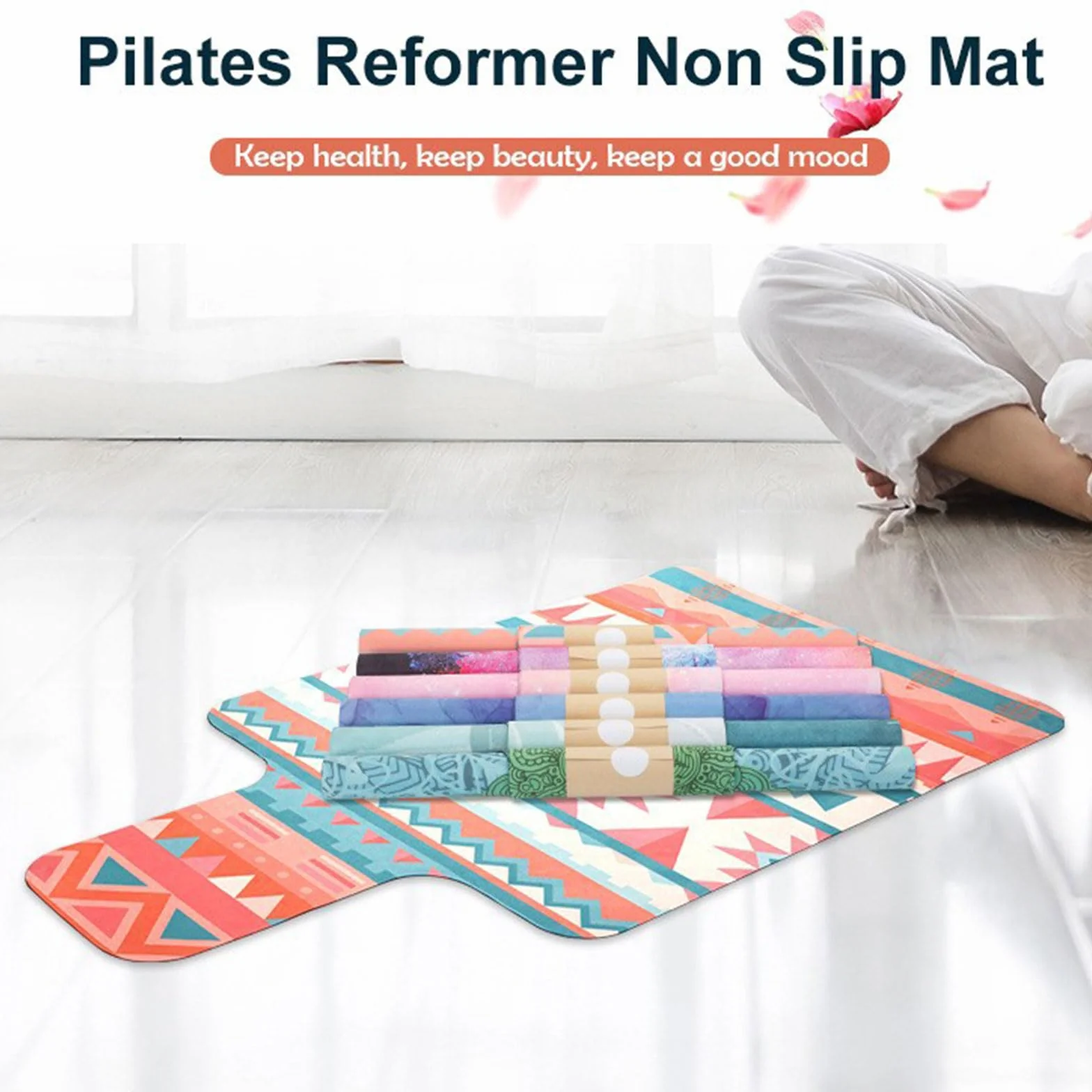 Tapis de Pilates pour Reformer FANSU Antidérapant Durable Caoutchouc