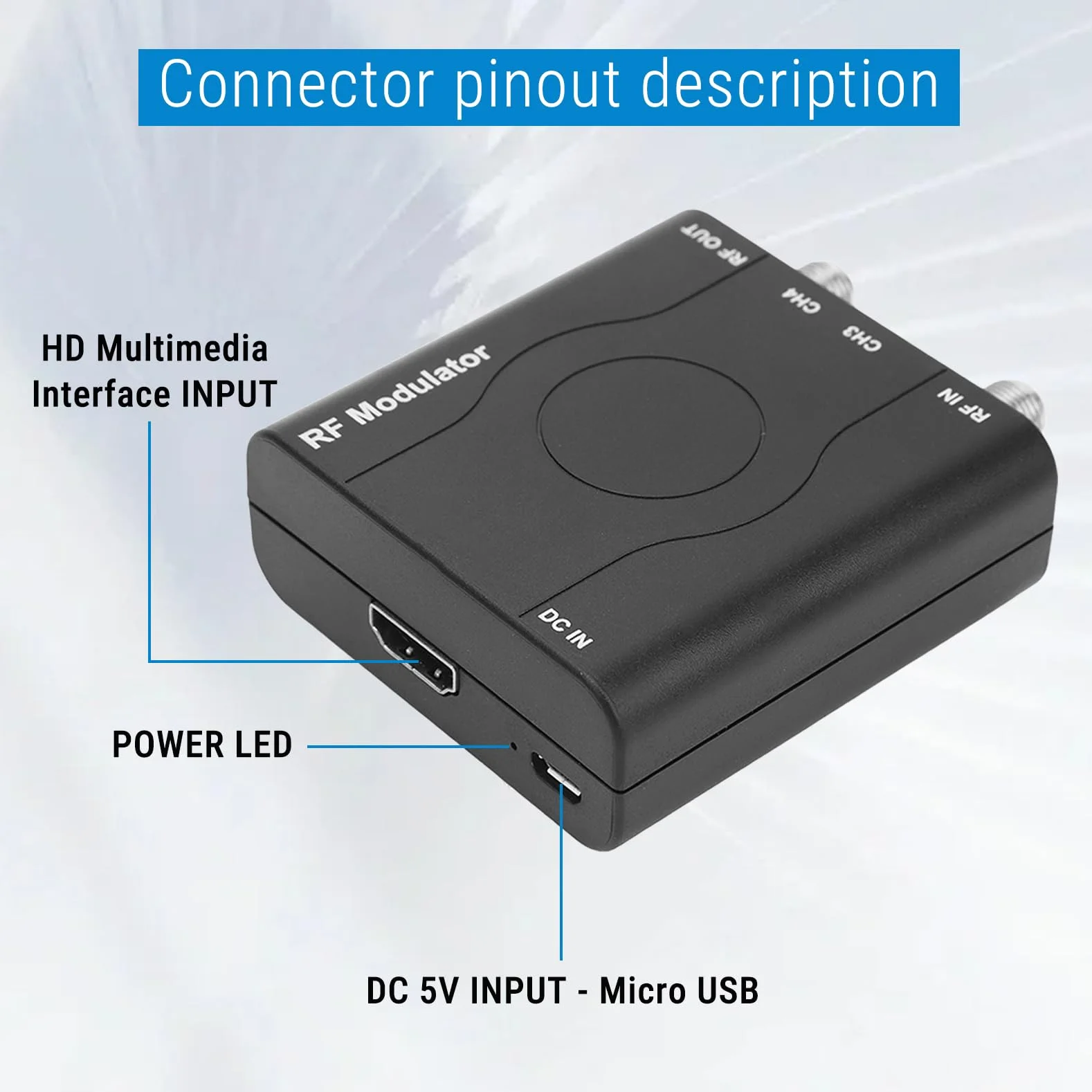 Adaptateur HDMI vers coaxial HDM61 convertisseur RF vers HDMI 1080p NTSC CH3 CH4 modulateur RF