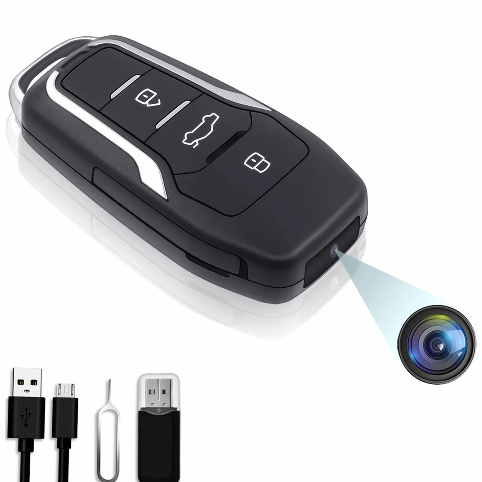 OTADUG Caméra espionne de Voiture, 16GB caméra cachée 1080P avec Enregistrement vidéo et Audio, détection de Mouvement, 8 Heures d'autonomie de Batterie, 16GB