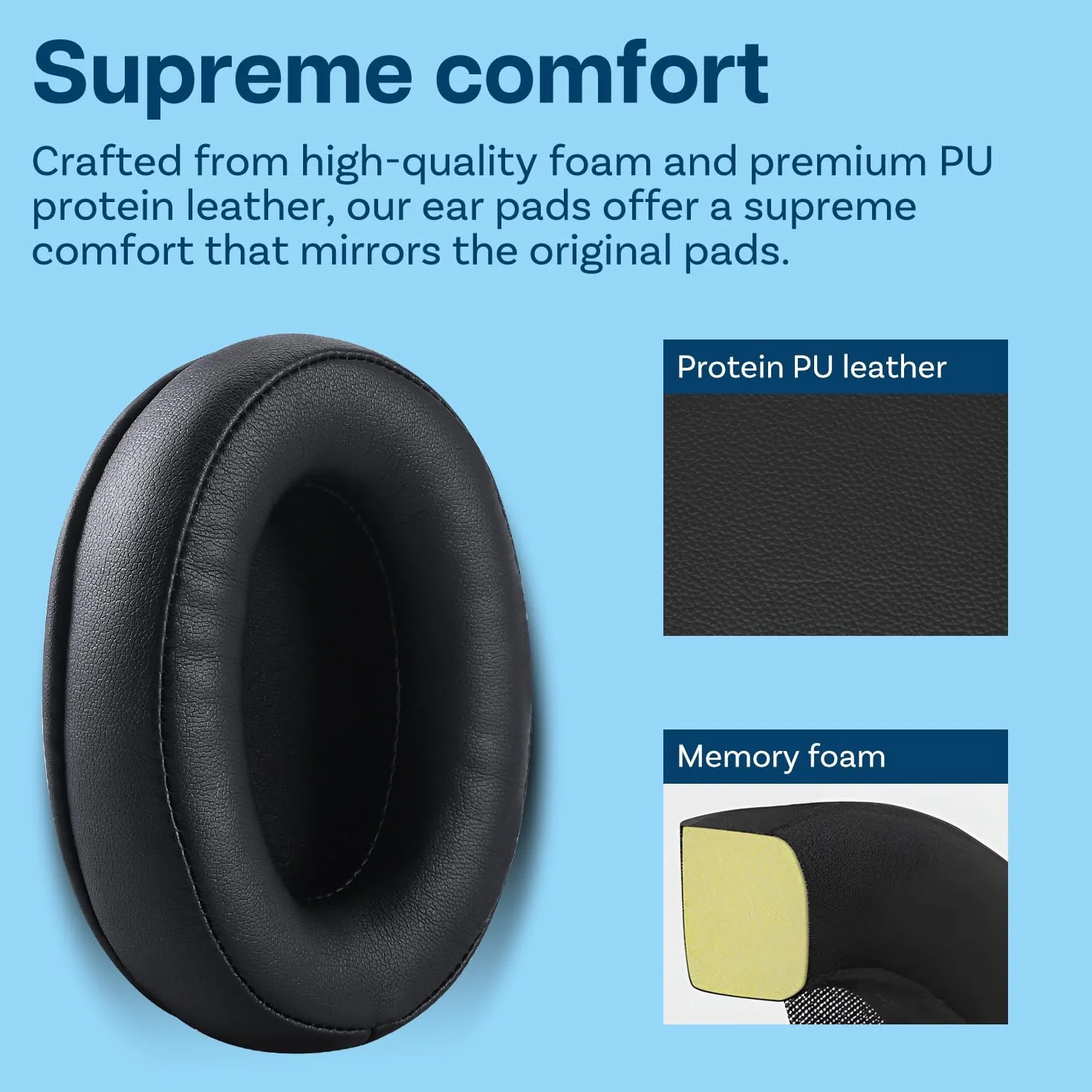 MMOBIEL Remplacement Coussinets d'oreille pour HyperX Cloud Stinger/Cloud Flight/CloudX/Cloud II/Cloud III/Cloud Alpha/Cloud Core/Mix Casque - Memory Foam et Protein PU Noir