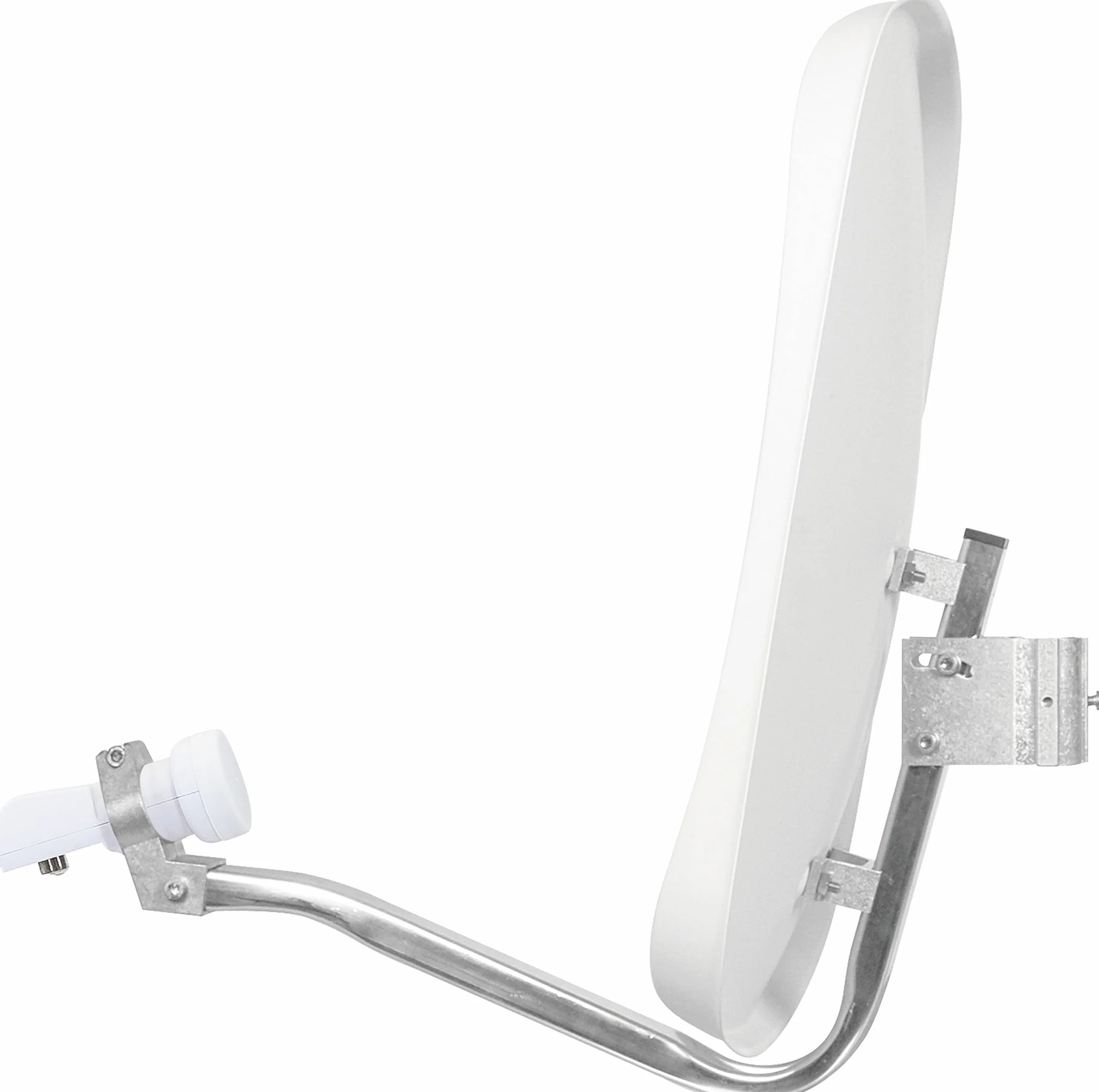 TechniSat DIGIDISH 45 – Antenne satellite pour 2 utilisateurs (petite installation satellite de 45 cm - kit complet avec support mural et LNB Twin universel) blanc polaire