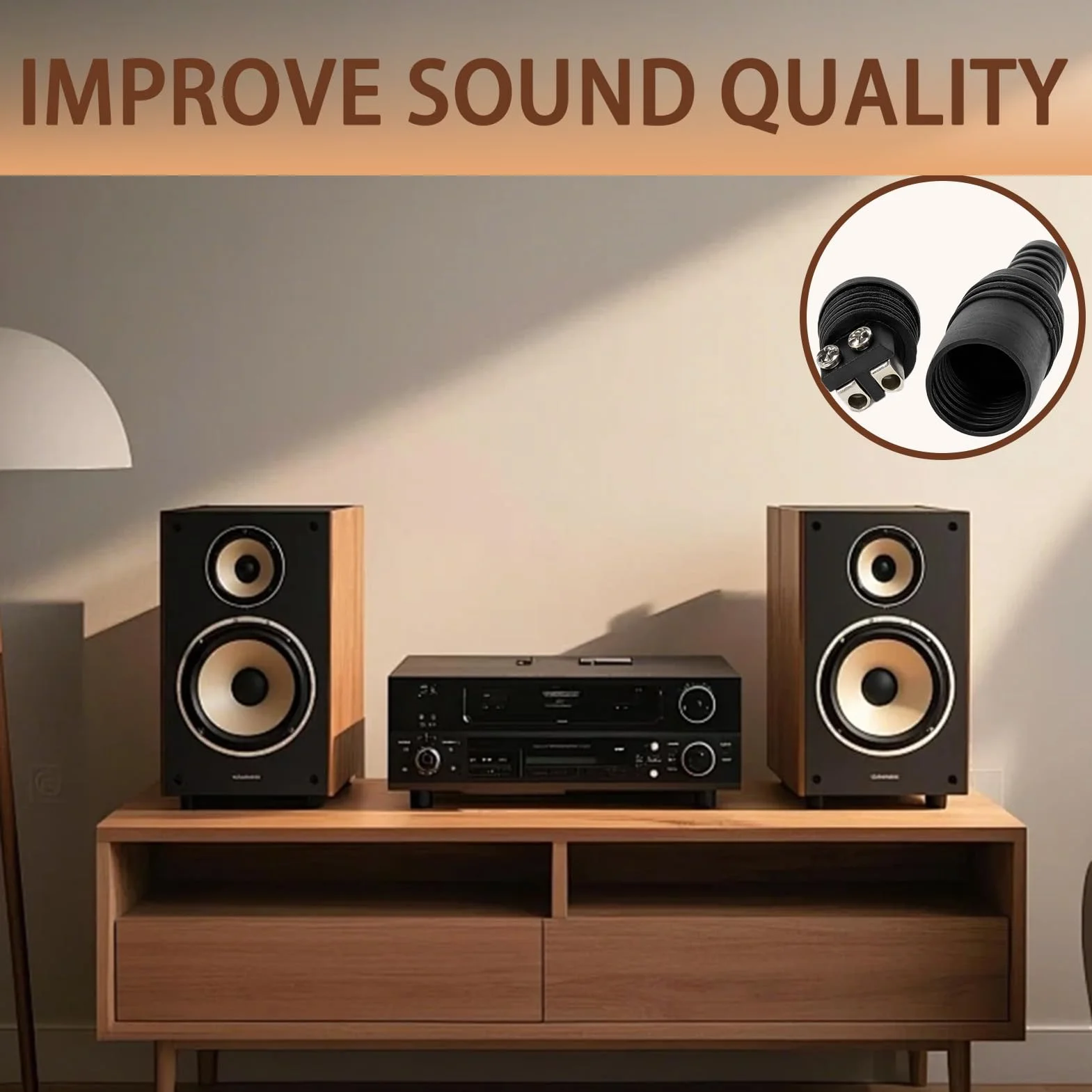 Connecteurs Haut-Parleur DIN 2 Broches à Vis, Fiches Audio HiFi Sans Soudure pour Amplificateur