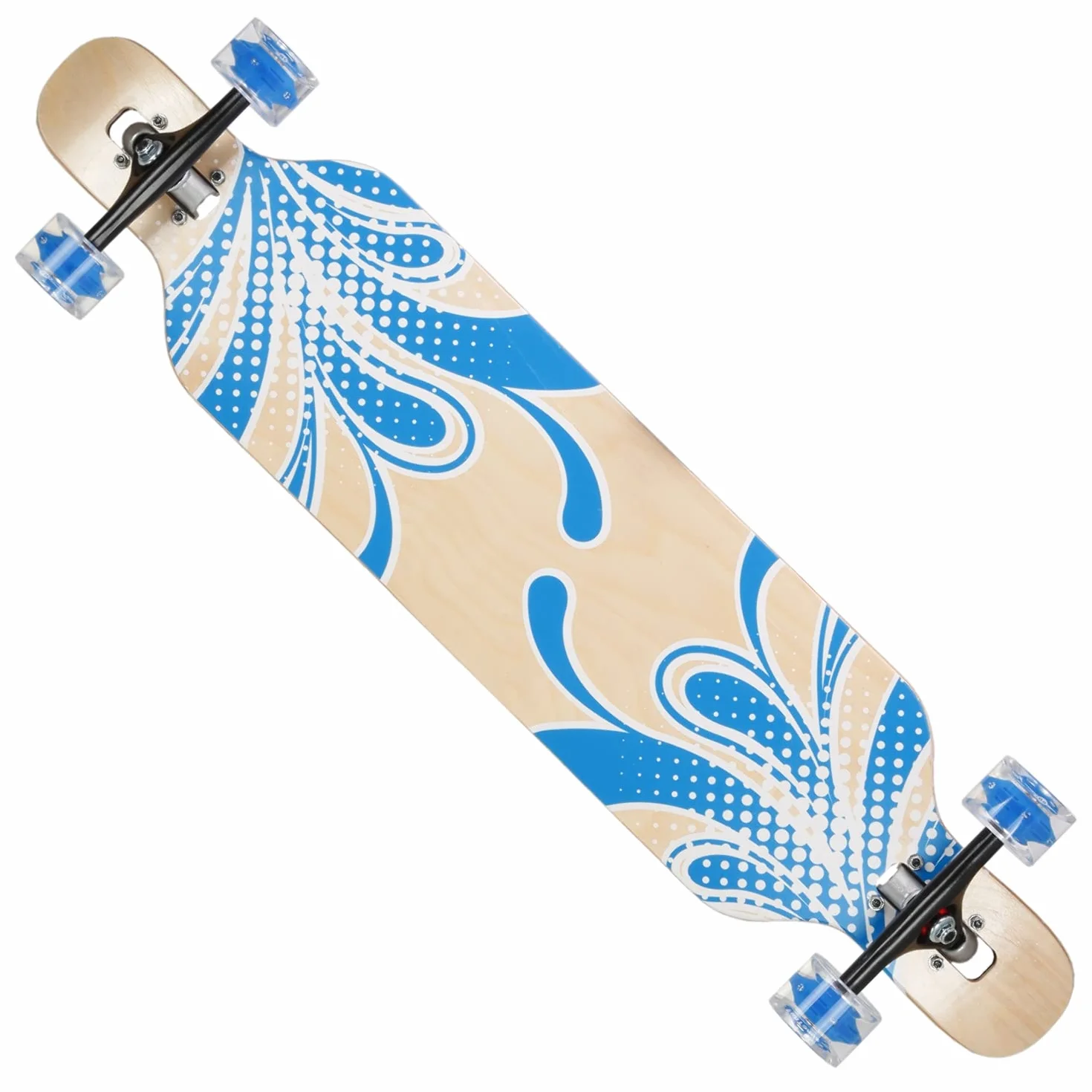 Flex2 Longboard Camber planche à roulettes fleur bleue LED bois d'érable jusqu'à 84 kg