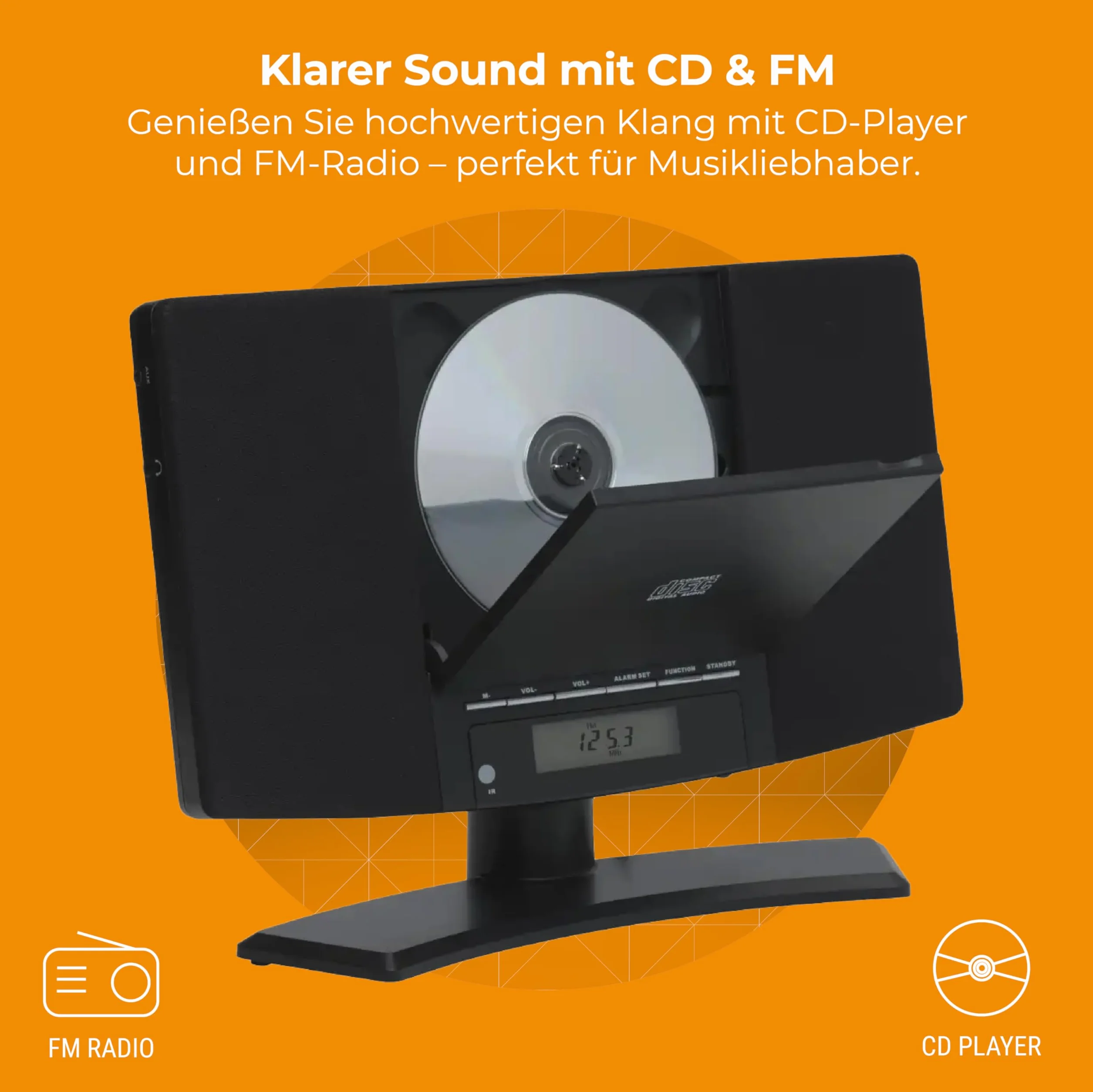 Denver MC-5220 Micro-chaîne Hi-Fi Lecteur CD Radio FM Fixation Murale Noir