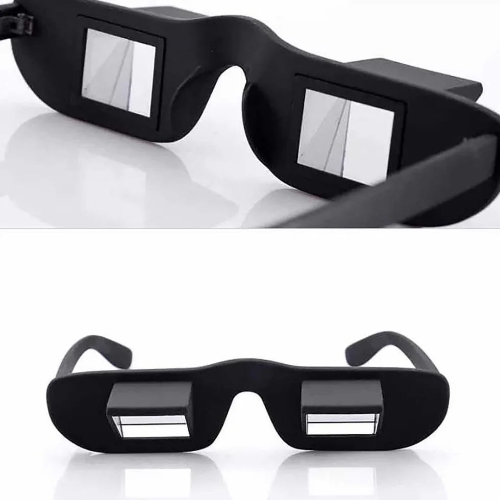 OKCSC Lazy Glasses 90° Laying Down Prism Glasses Horizontal Bed Reading Glasses High Definition for Reading Watching TV Phones -Small