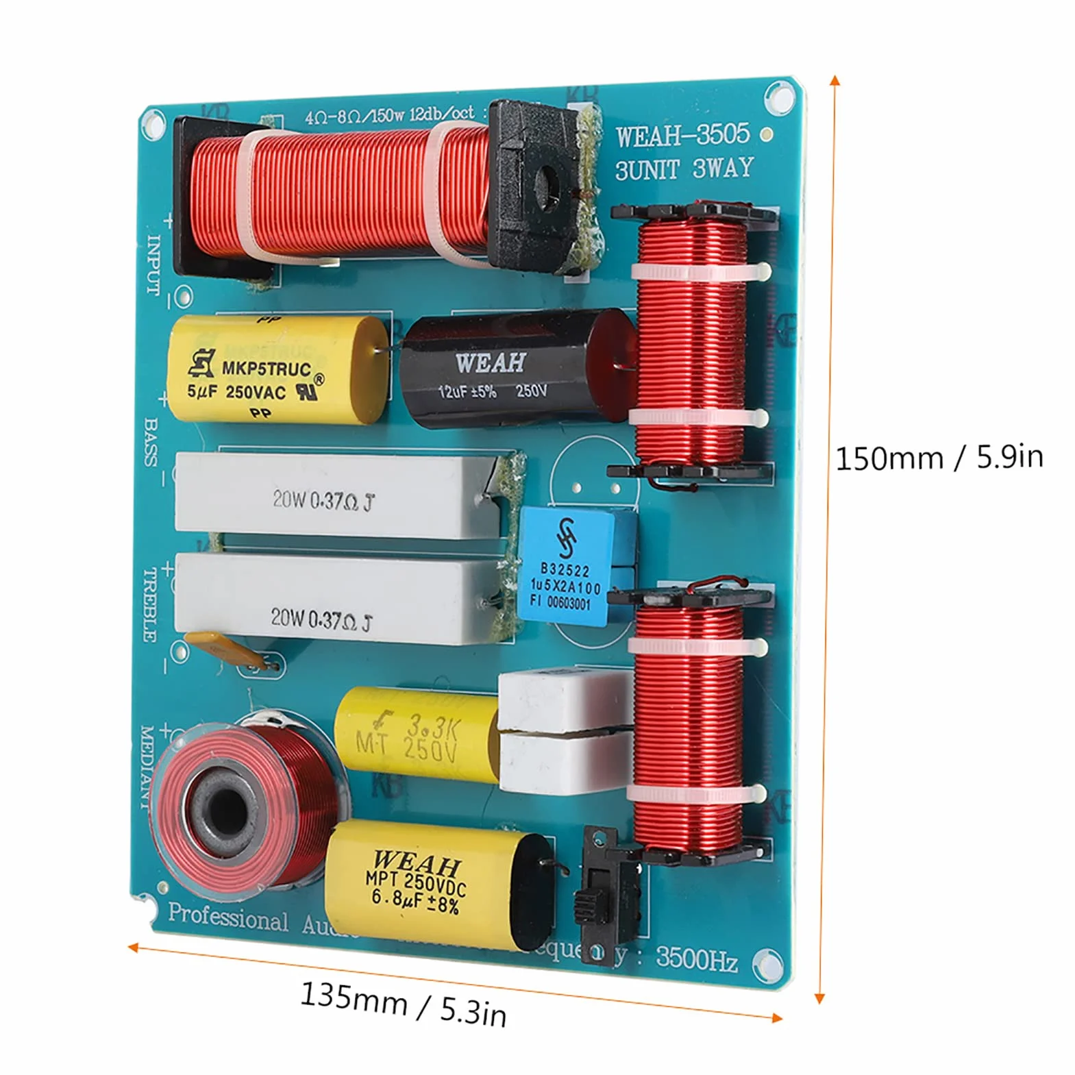 Diviseur de fréquence audio 3 voies crossover 300 W pour haut-parleurs KTV DIY