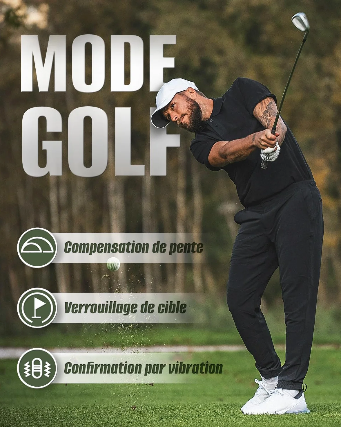 Inkerma Télémètre Golf Chasse 1000/1200M Rechargeable Grossissement 6X Écran LCD Angle Compensation Pente